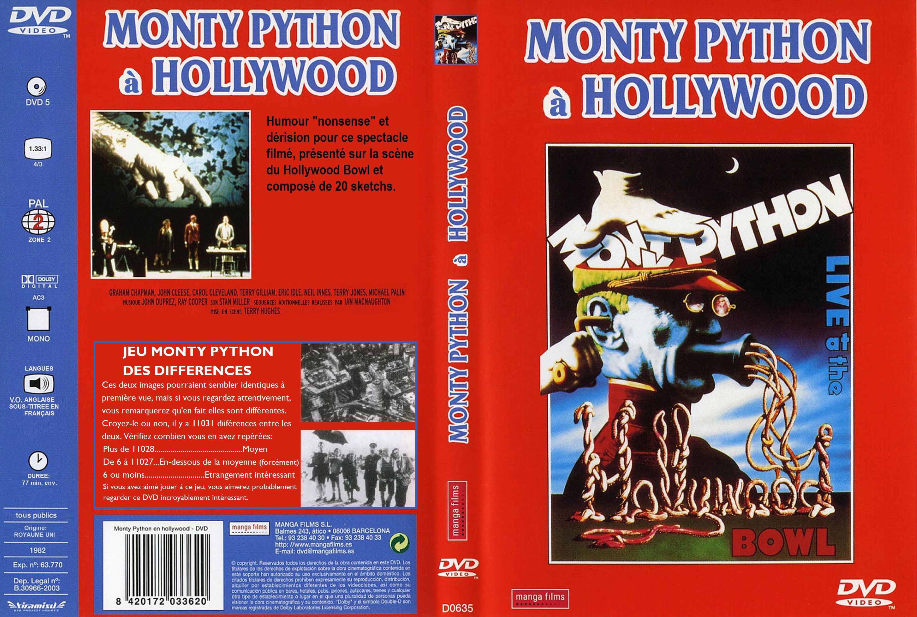 Jaquette DVD Monty Python  Hollywood custom