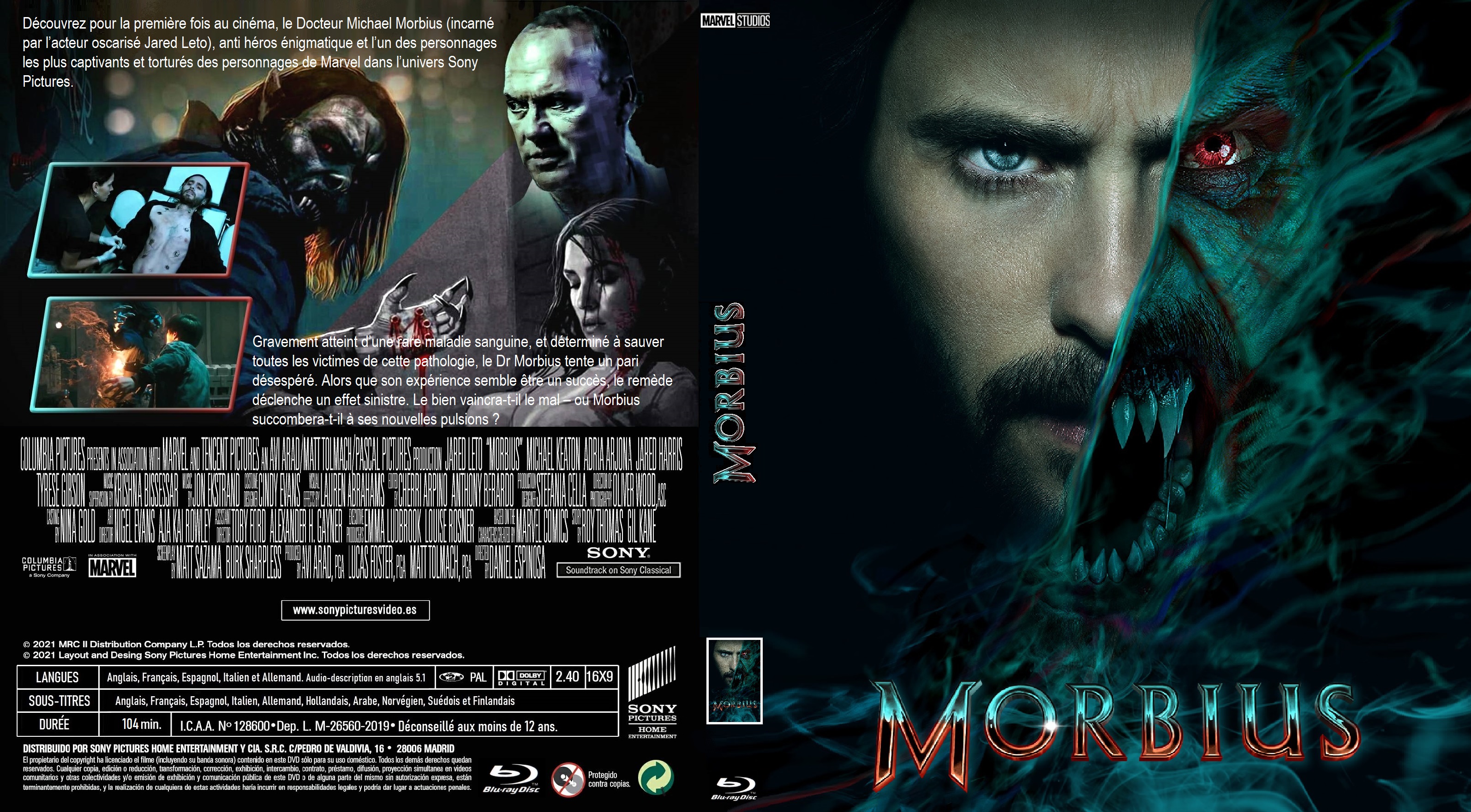 Jaquette Dvd De Morbius Blu Ray Custom Cinéma Passion
