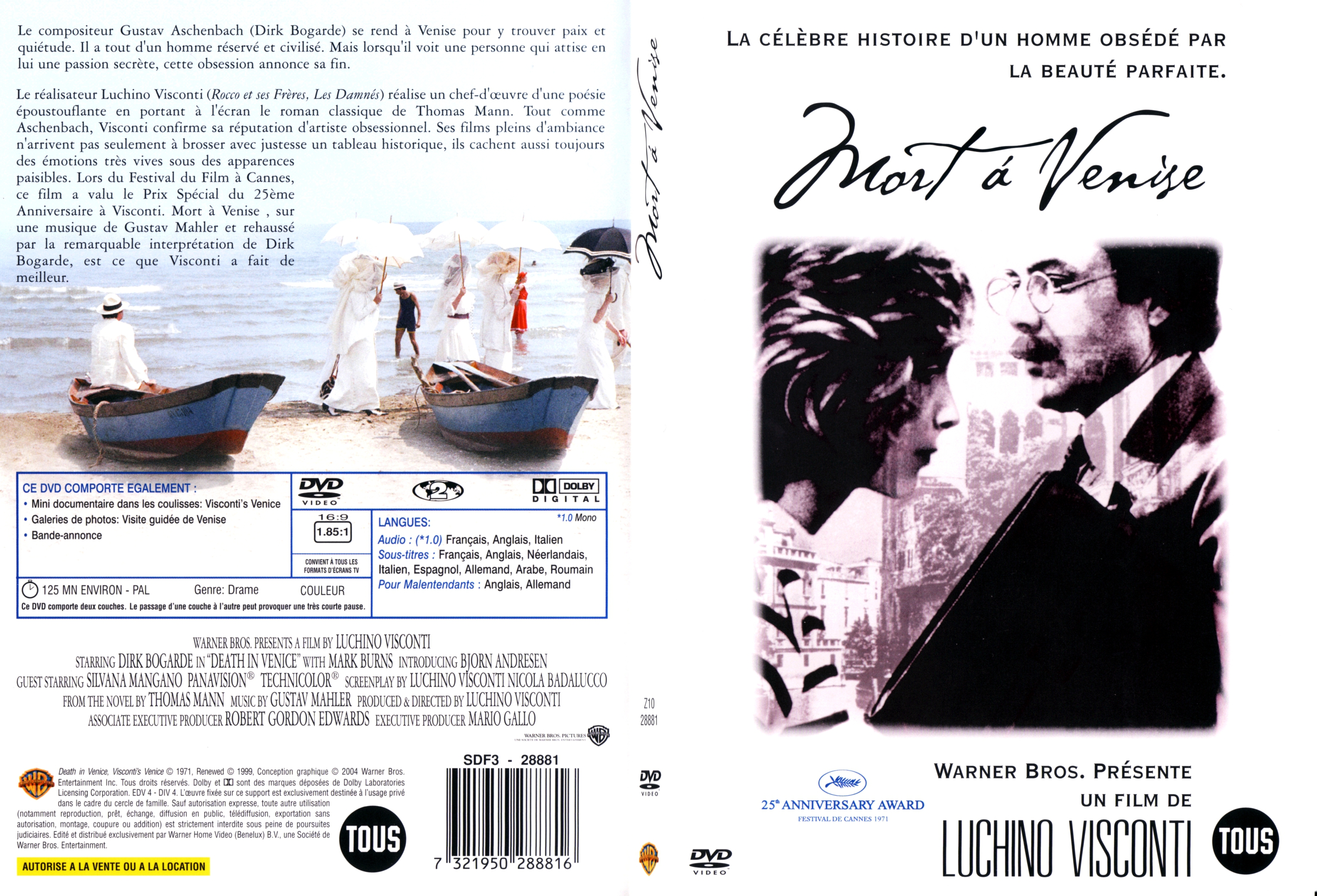 Jaquette DVD Mort a Venise - SLIM