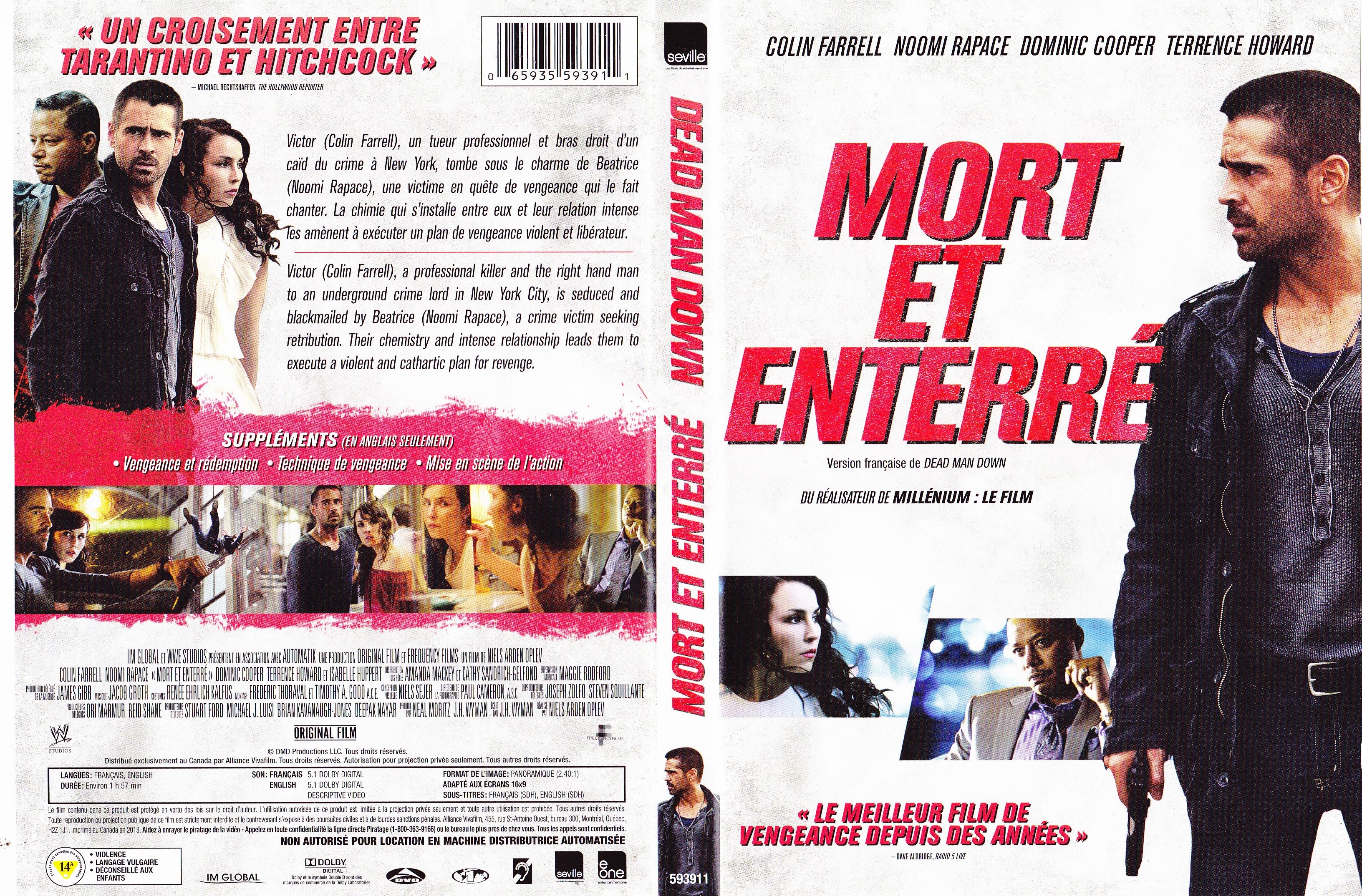 Jaquette DVD Mort et enterr - Dead man down (Canadienne)