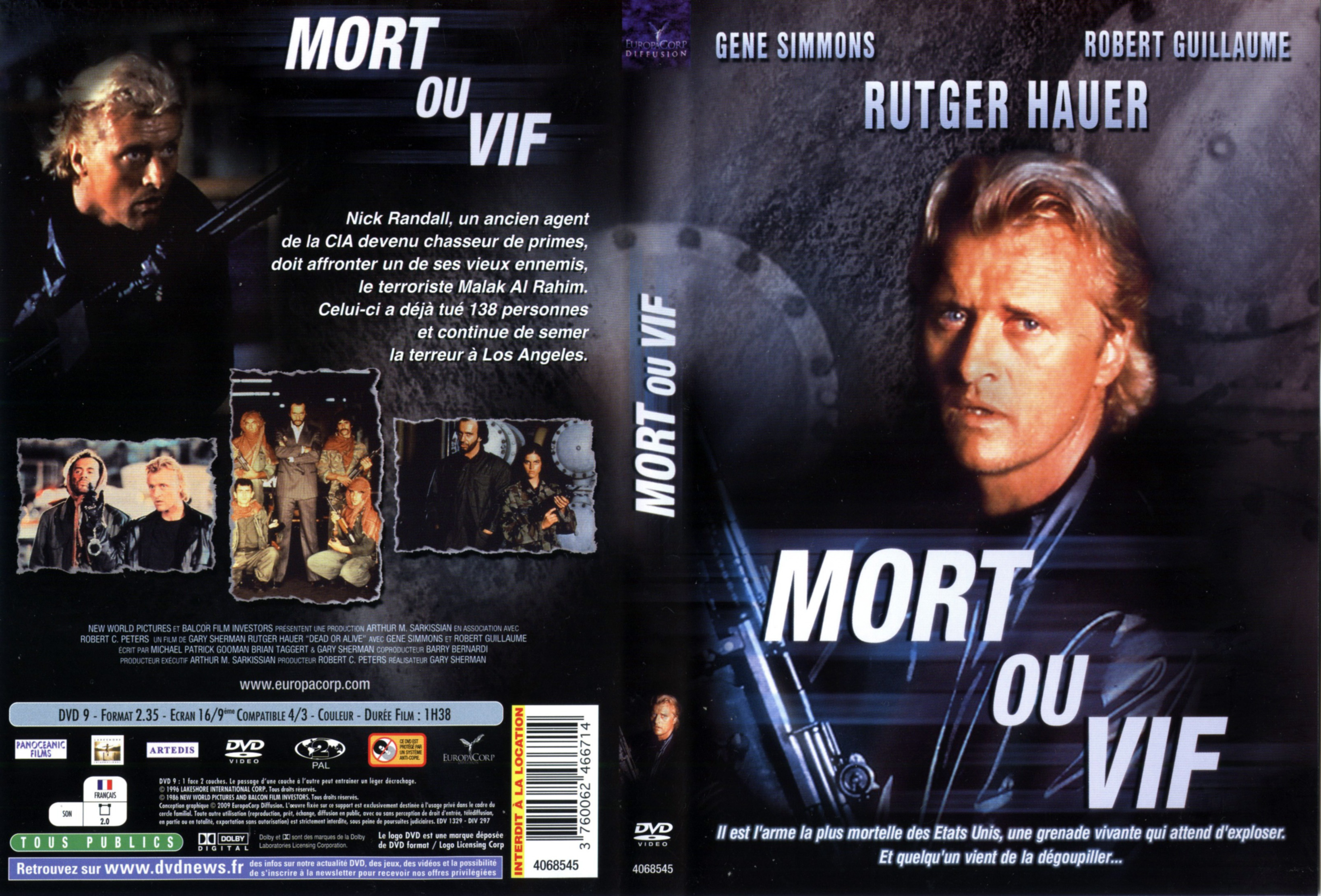 Jaquette DVD Mort ou vif (Rutger Hauer)