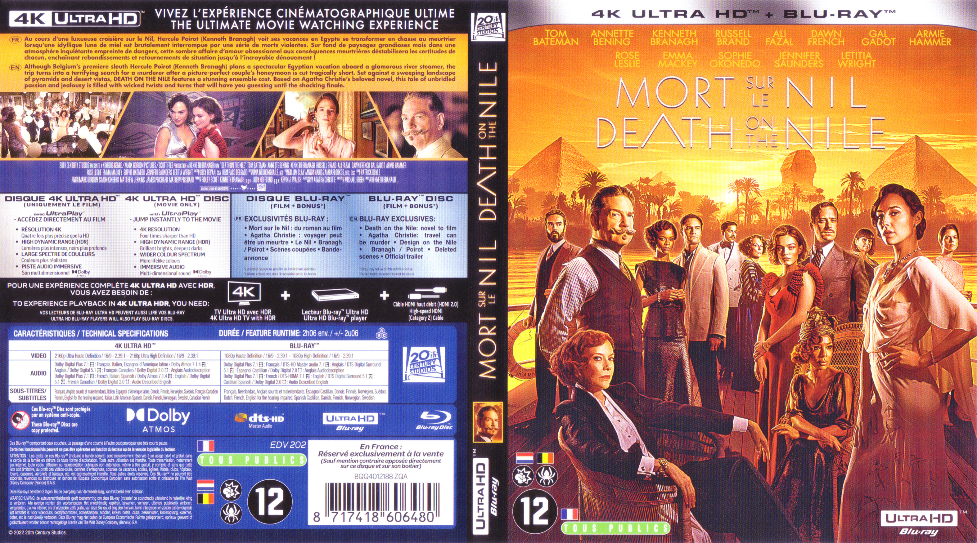 Jaquette DVD Mort sur le Nil 2022 4K (BLU-RAY)