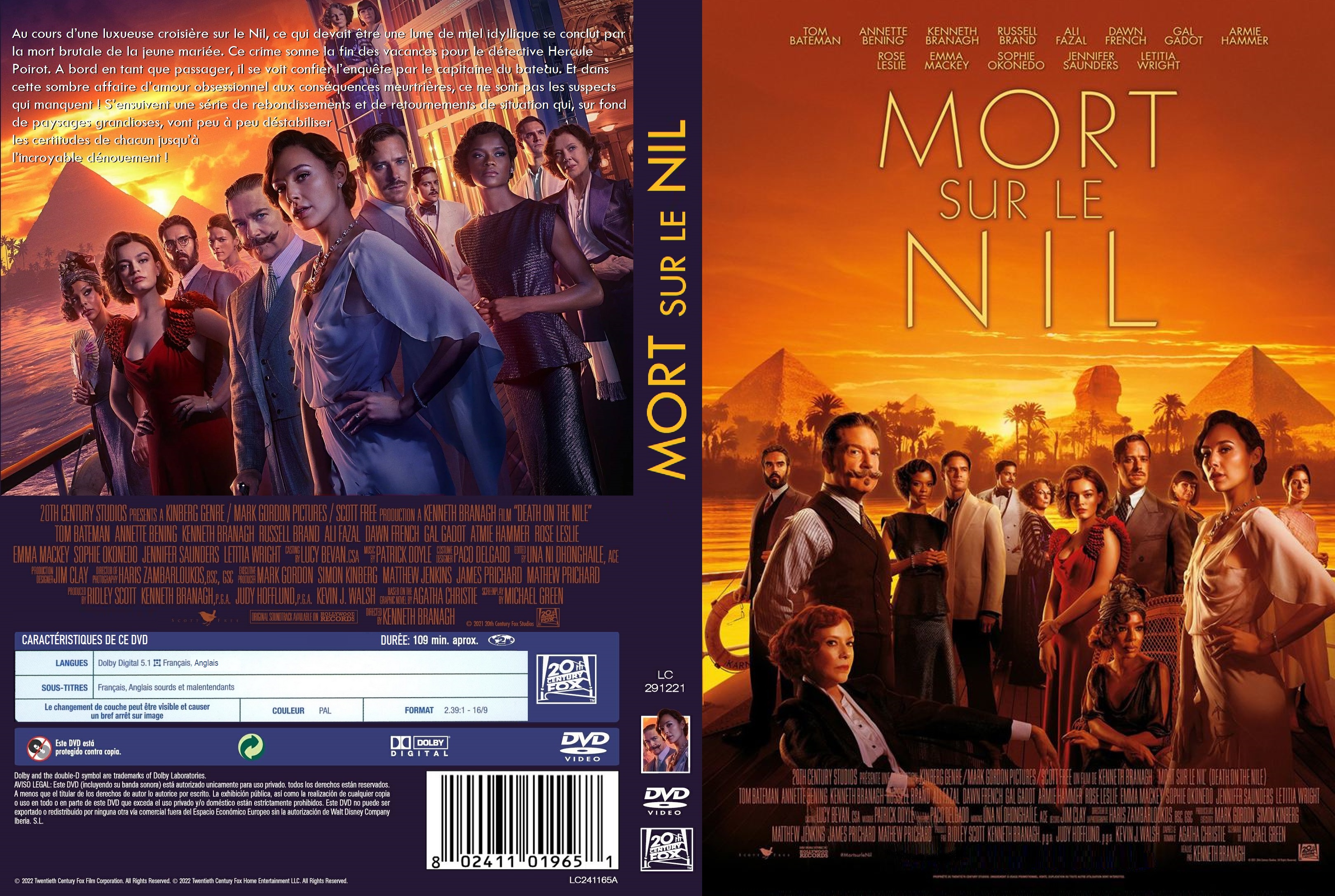 Jaquette DVD Mort sur le Nil (2022) custom