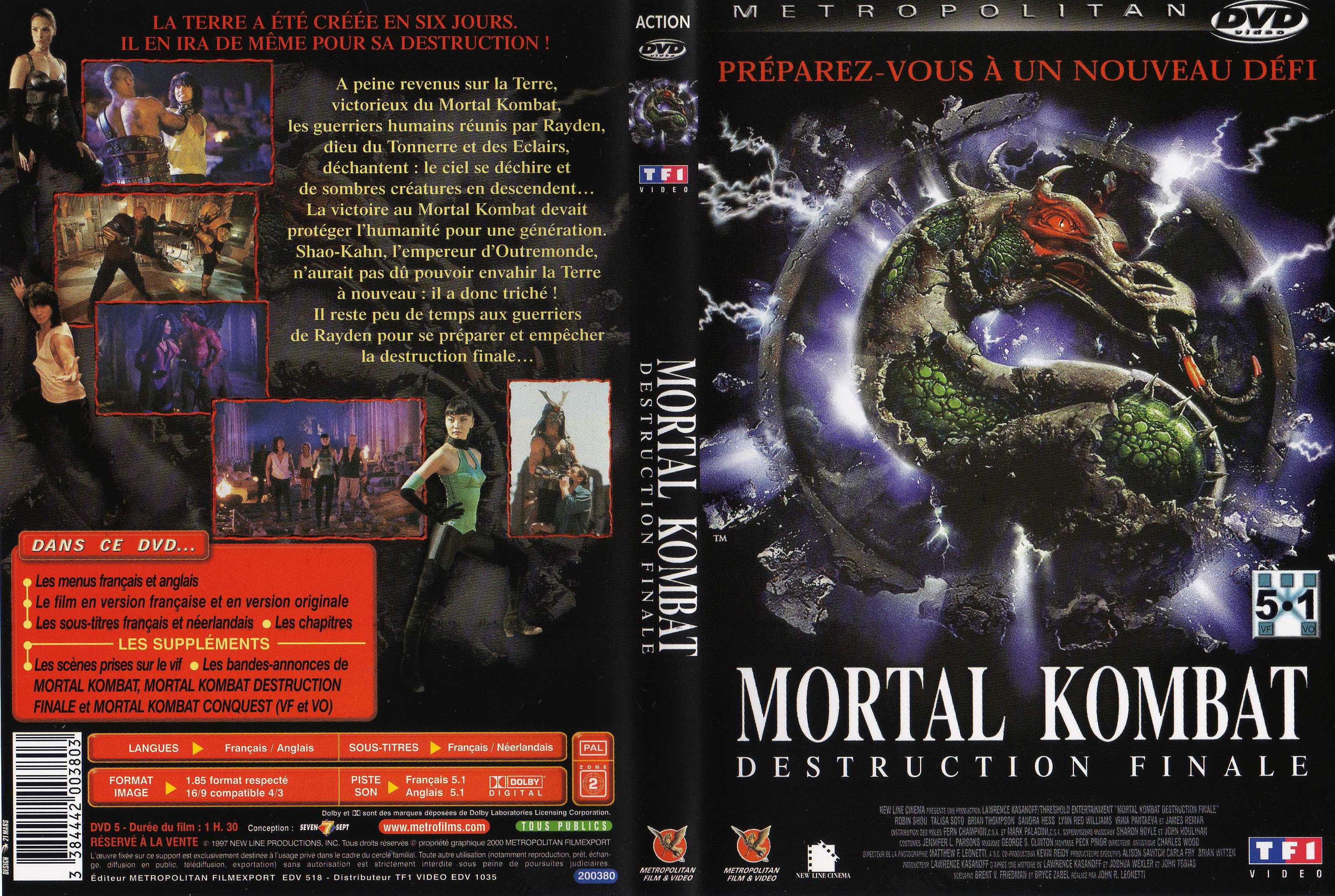 Jaquette DVD Mortal Kombat destruction finale