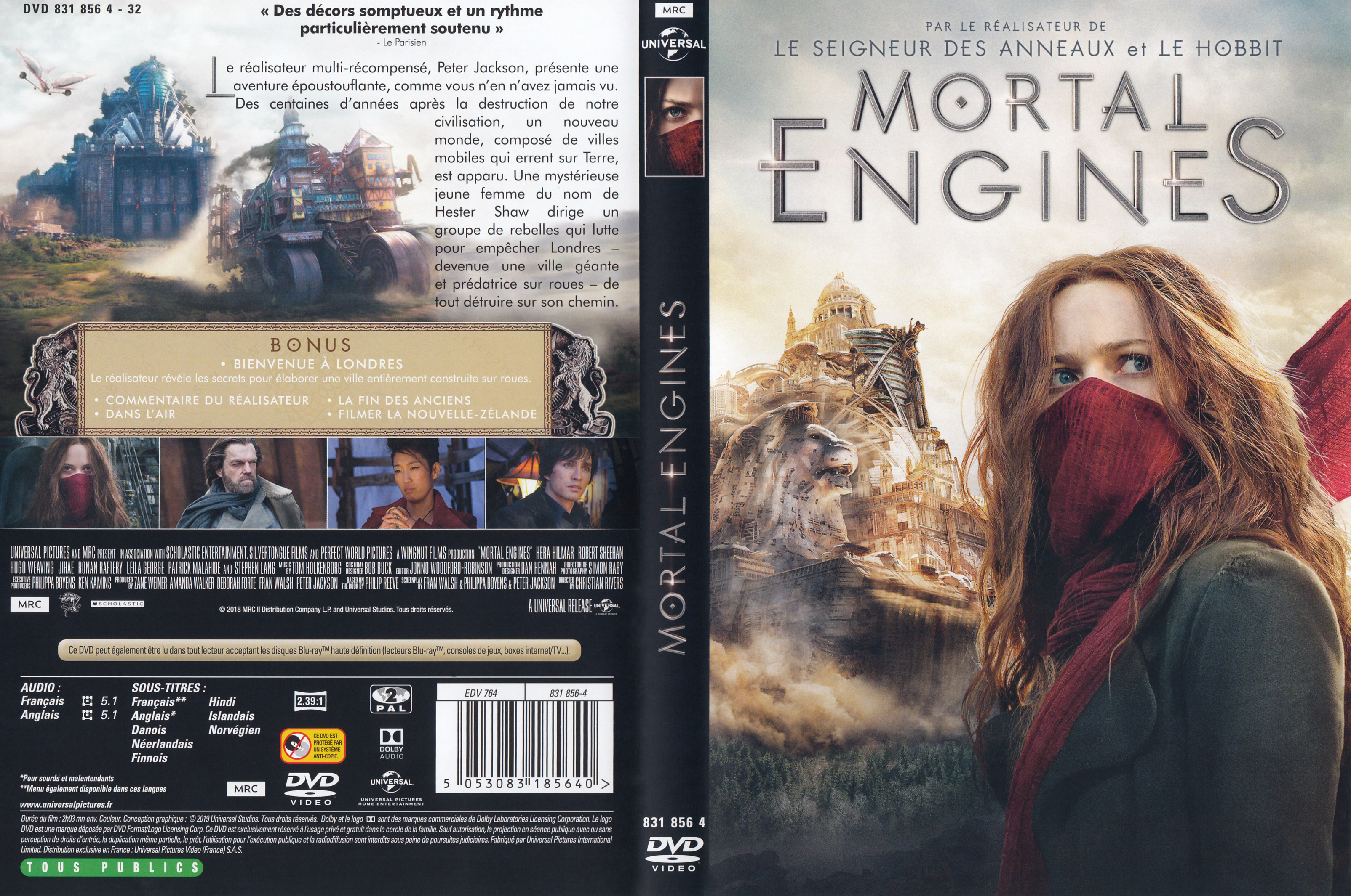 Jaquette DVD Mortal engines