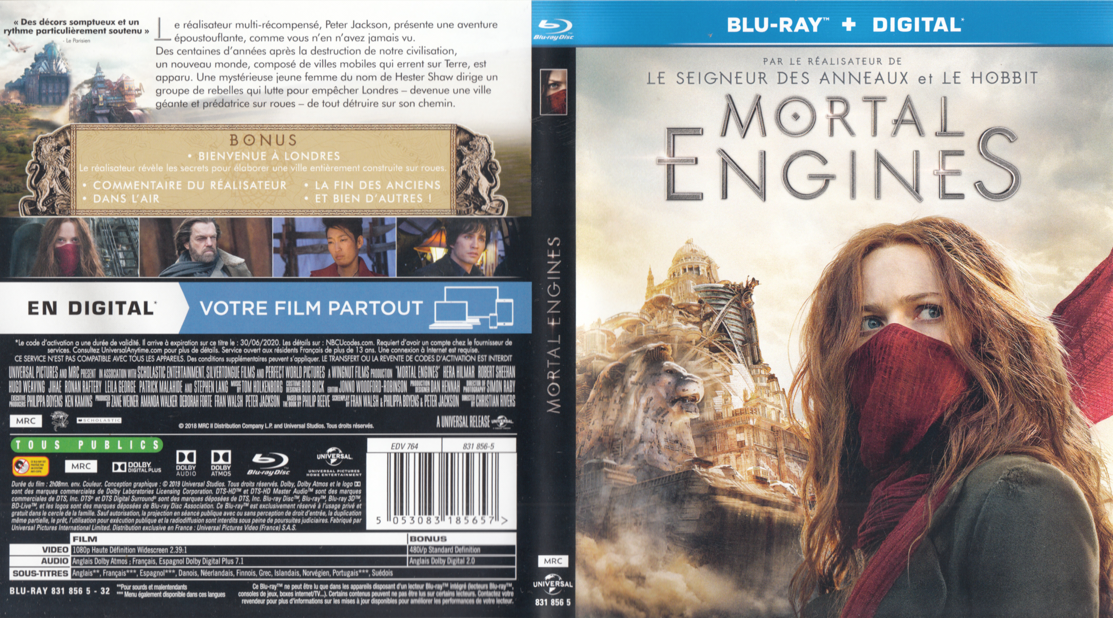 Jaquette DVD Mortal engines (BLU-RAY)