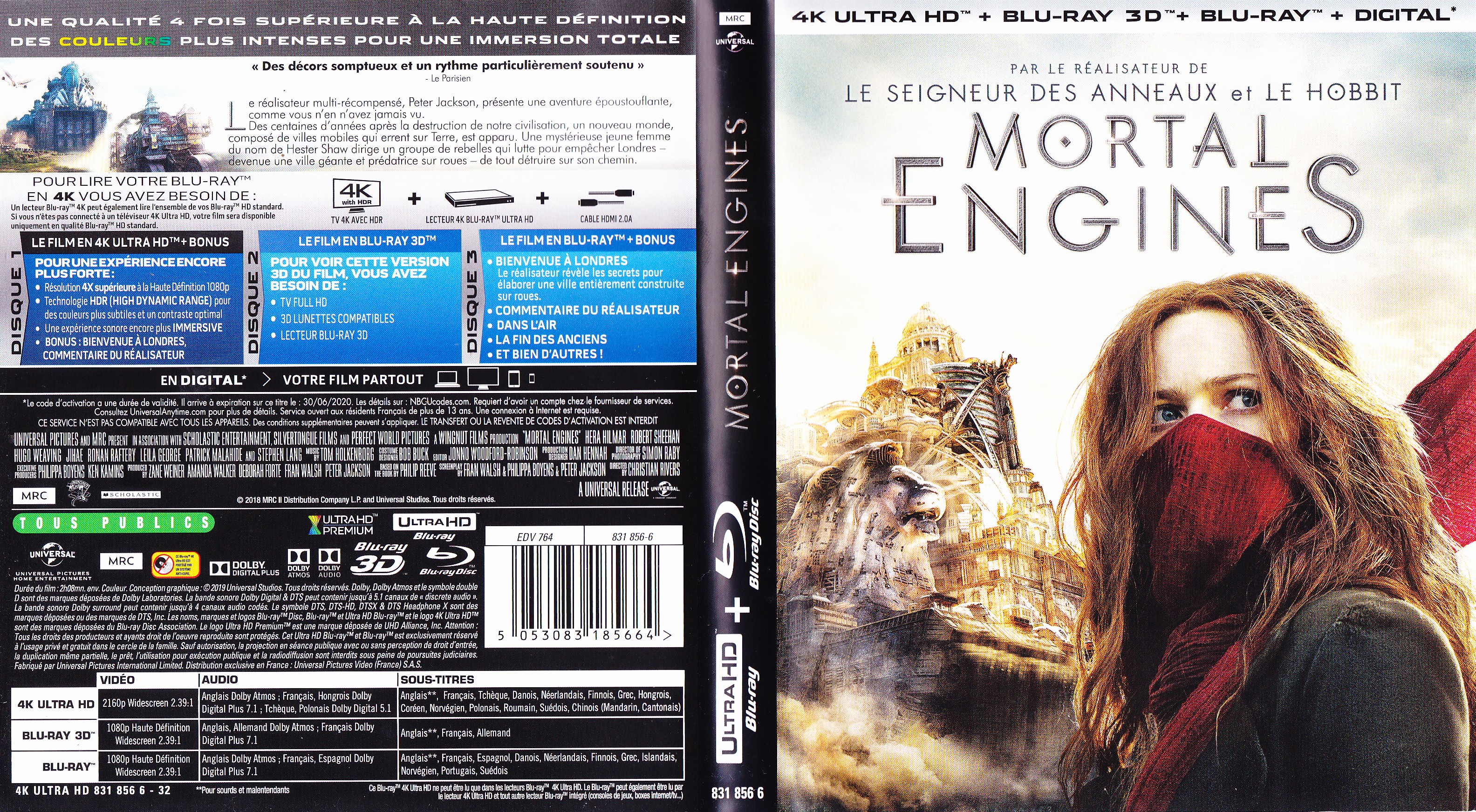 Jaquette DVD Mortal engines (BLU-RAY) v2