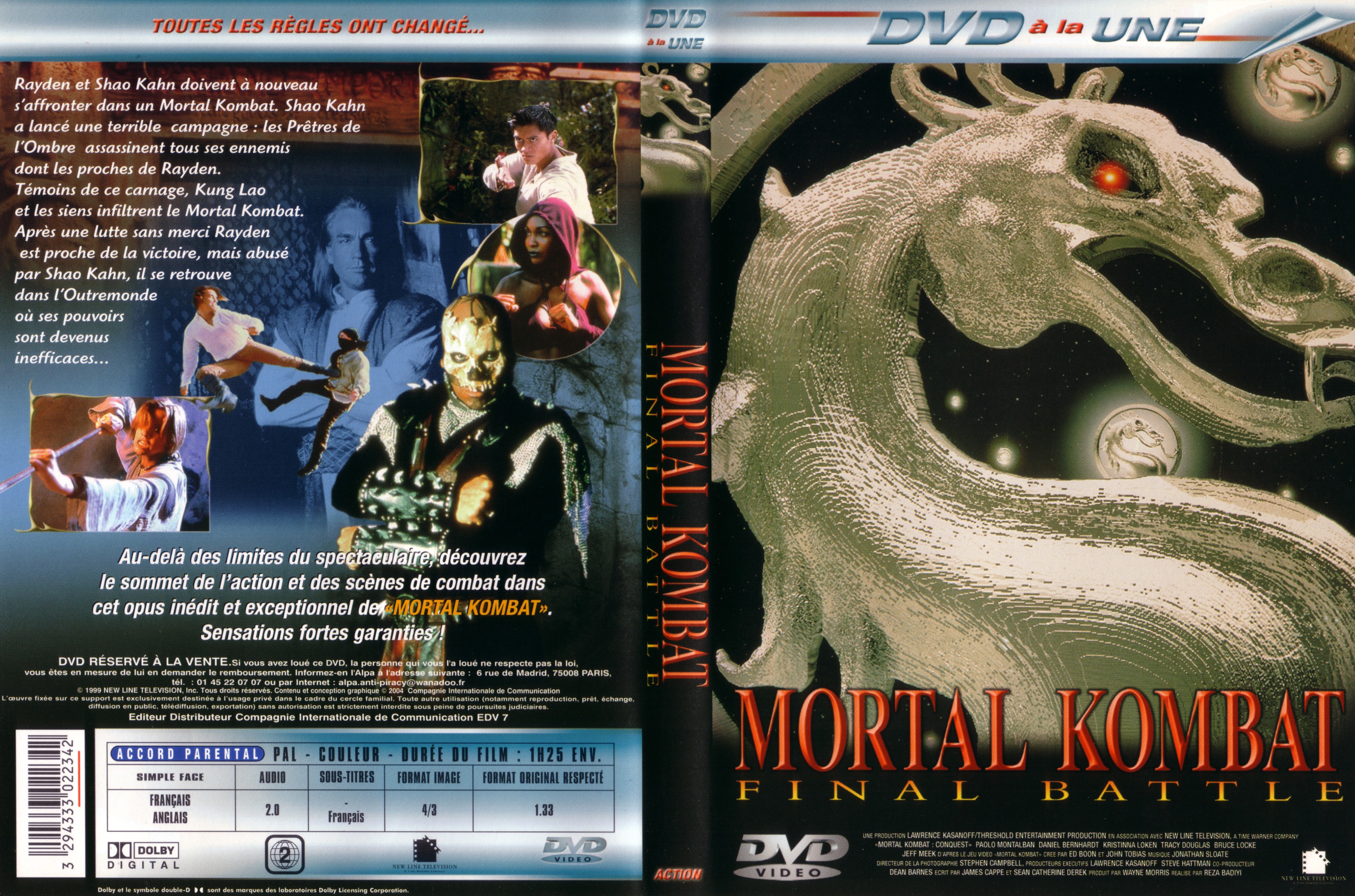 Jaquette DVD Mortal kombat final battle