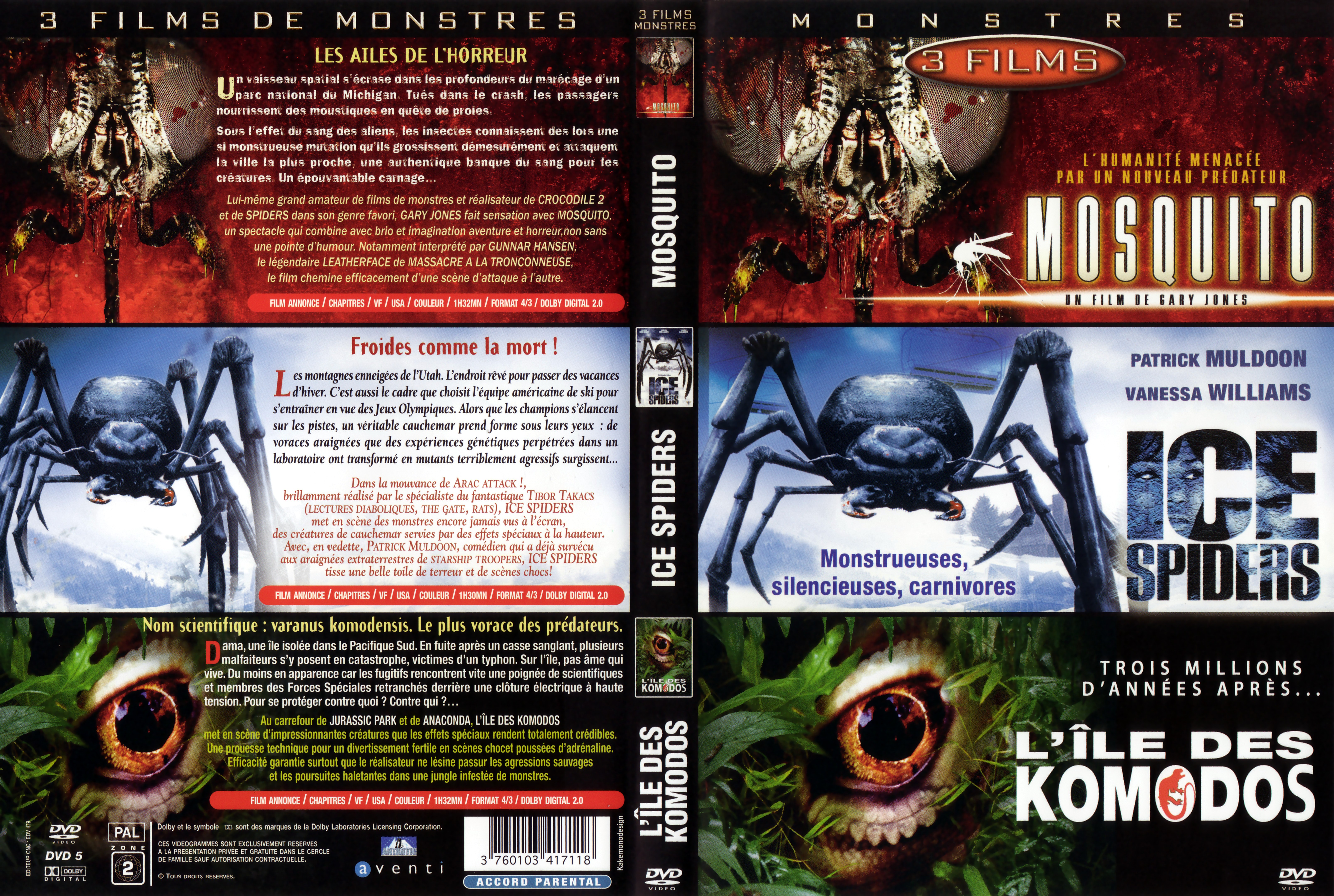 Jaquette DVD Mosquito + Ice Spiders + L