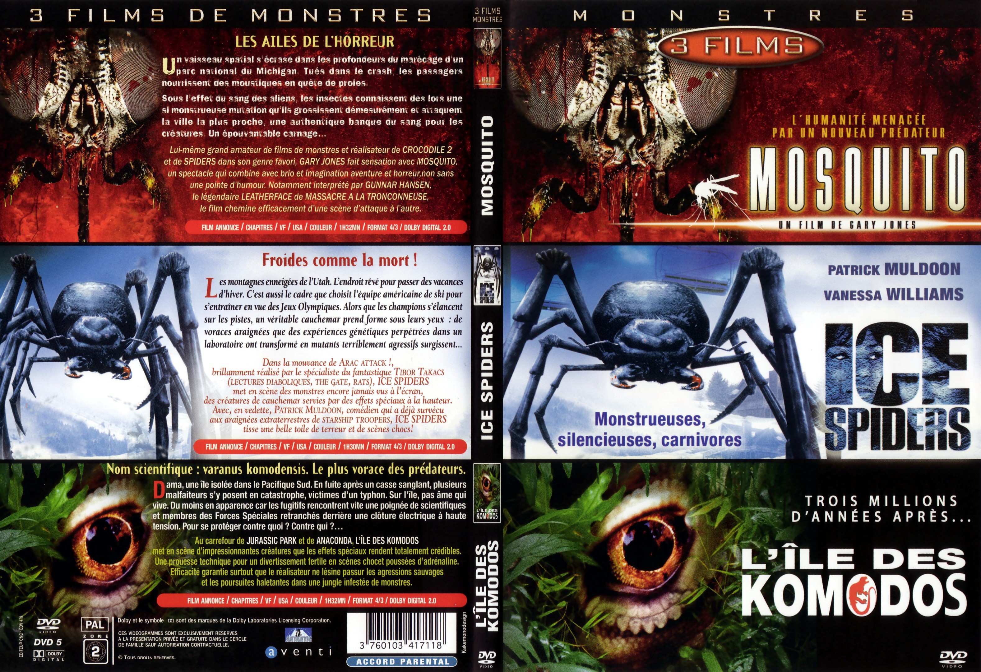 Jaquette DVD Mosquito + Ice Spiders + L