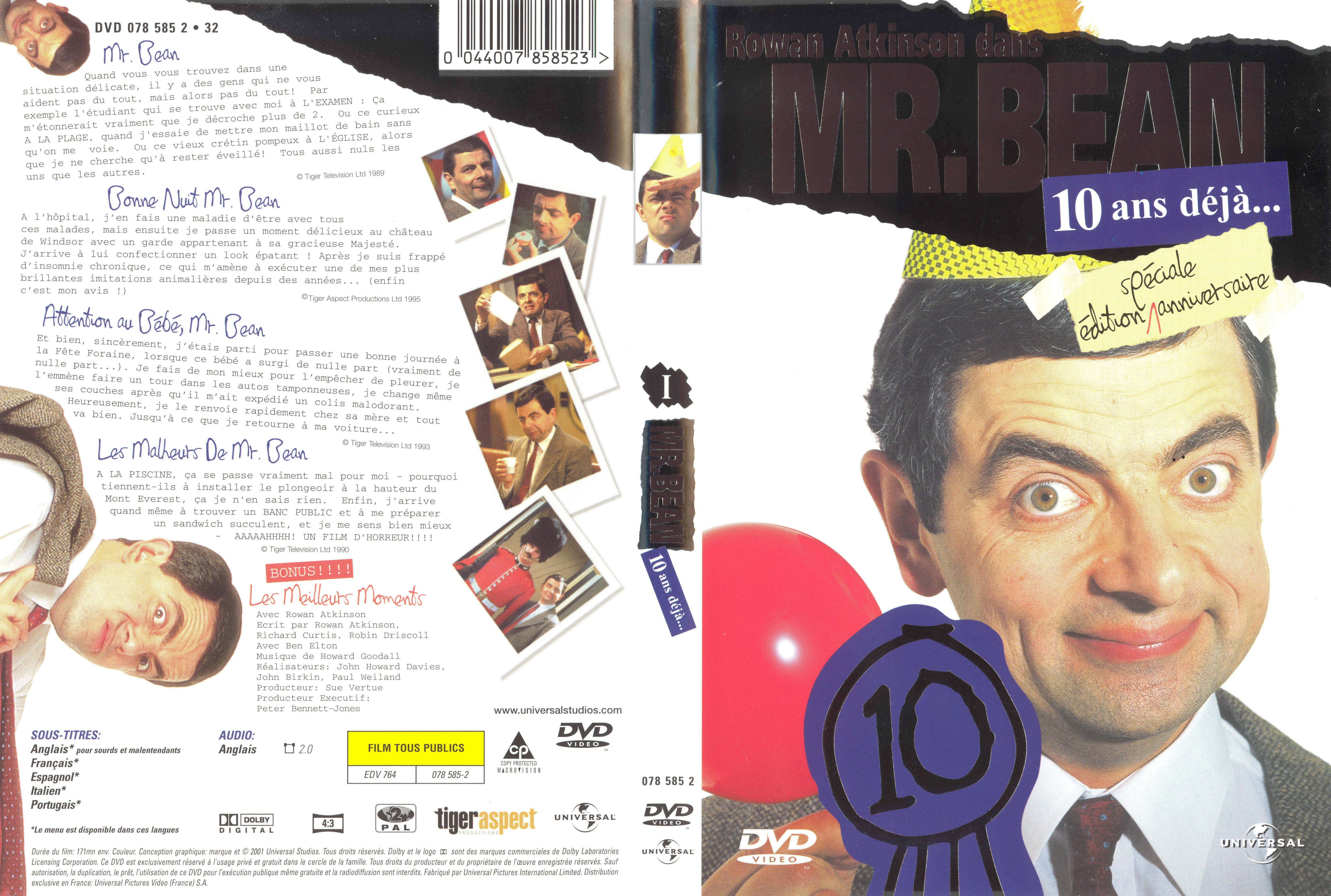 Jaquette DVD Mr Bean 10 ans dej vol 1