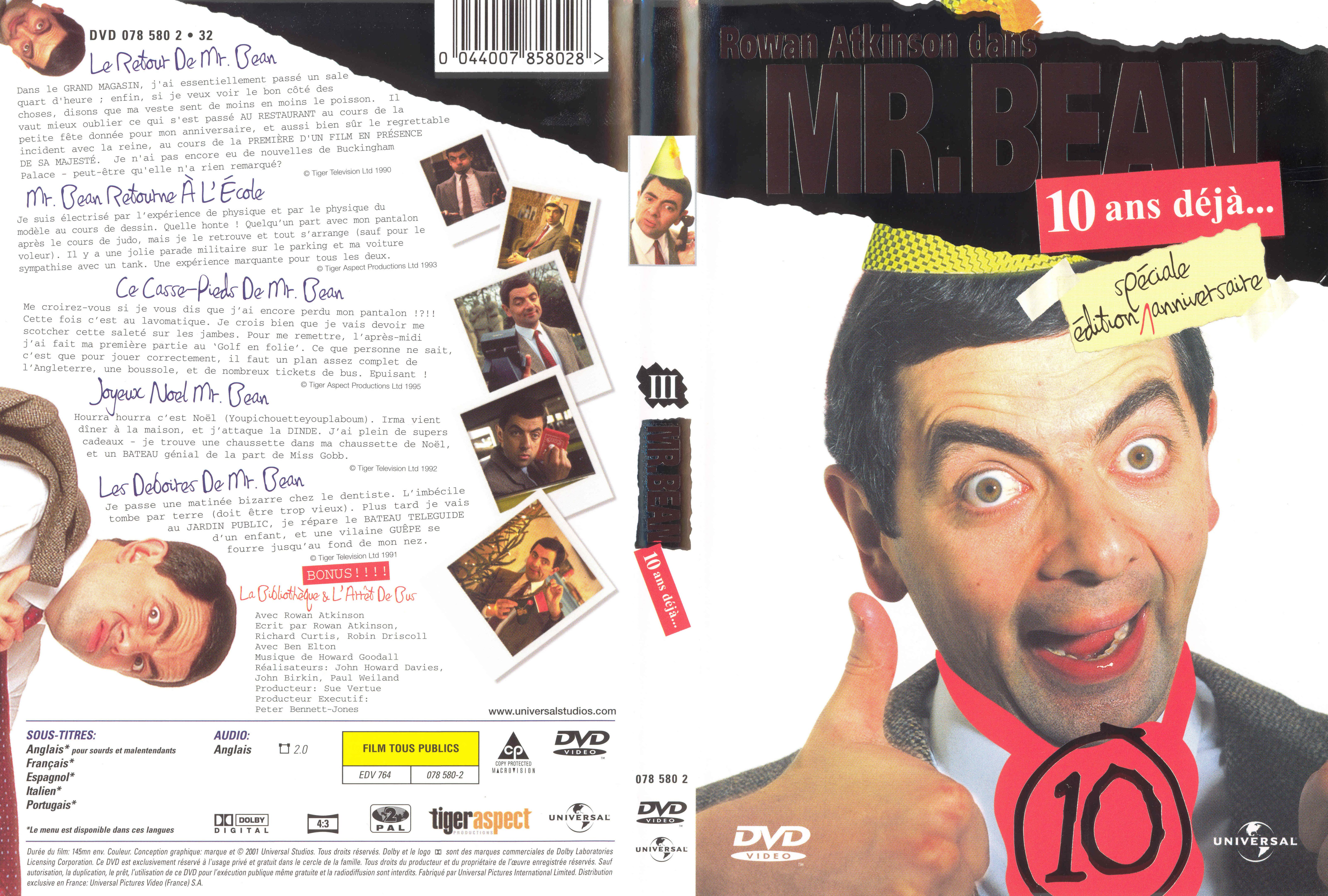 Jaquette DVD Mr Bean 10 ans dej vol 3