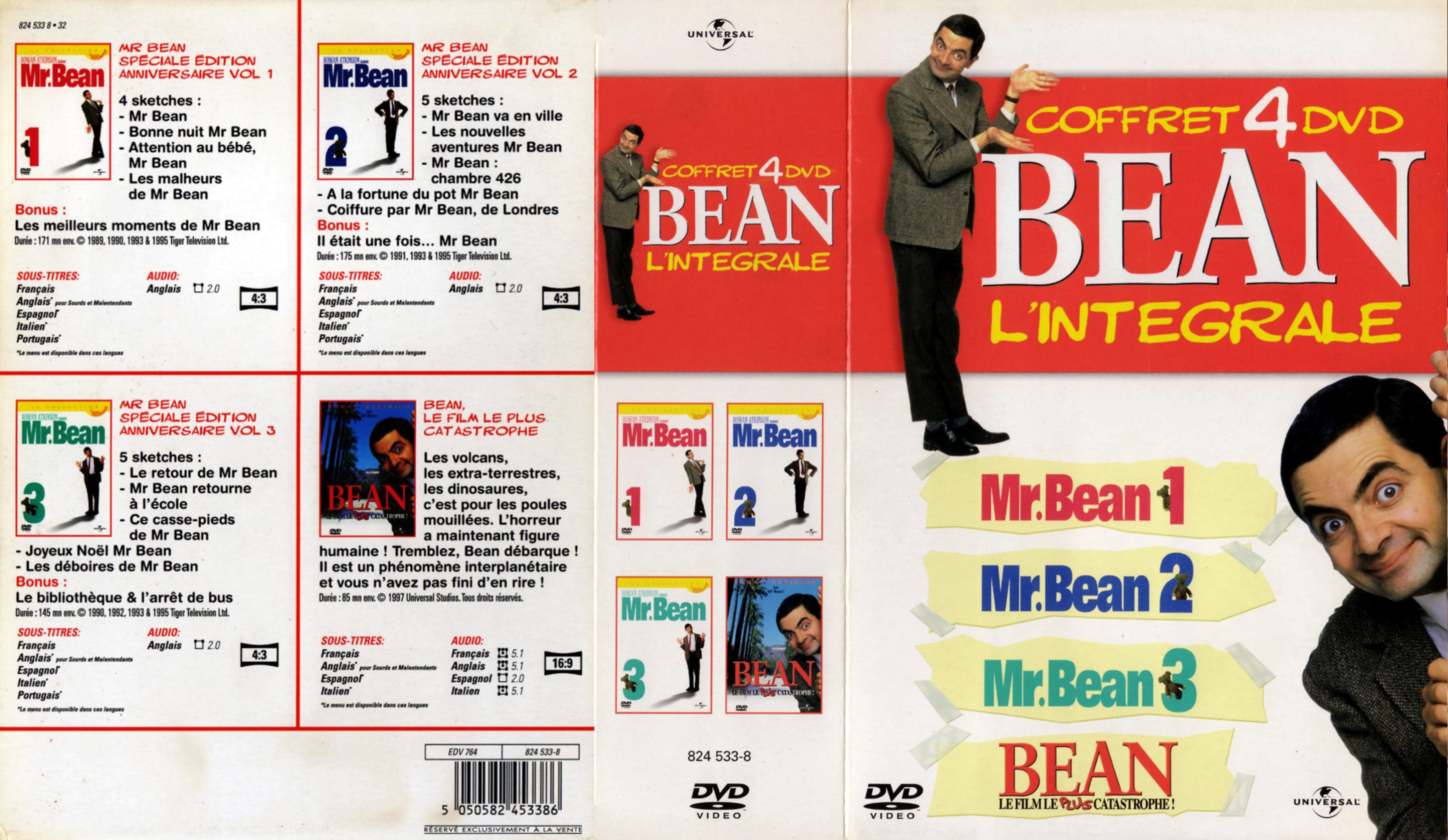 Jaquette DVD Mr Bean la srie intgrale + Bean le film le plus catastrophe COFFRET