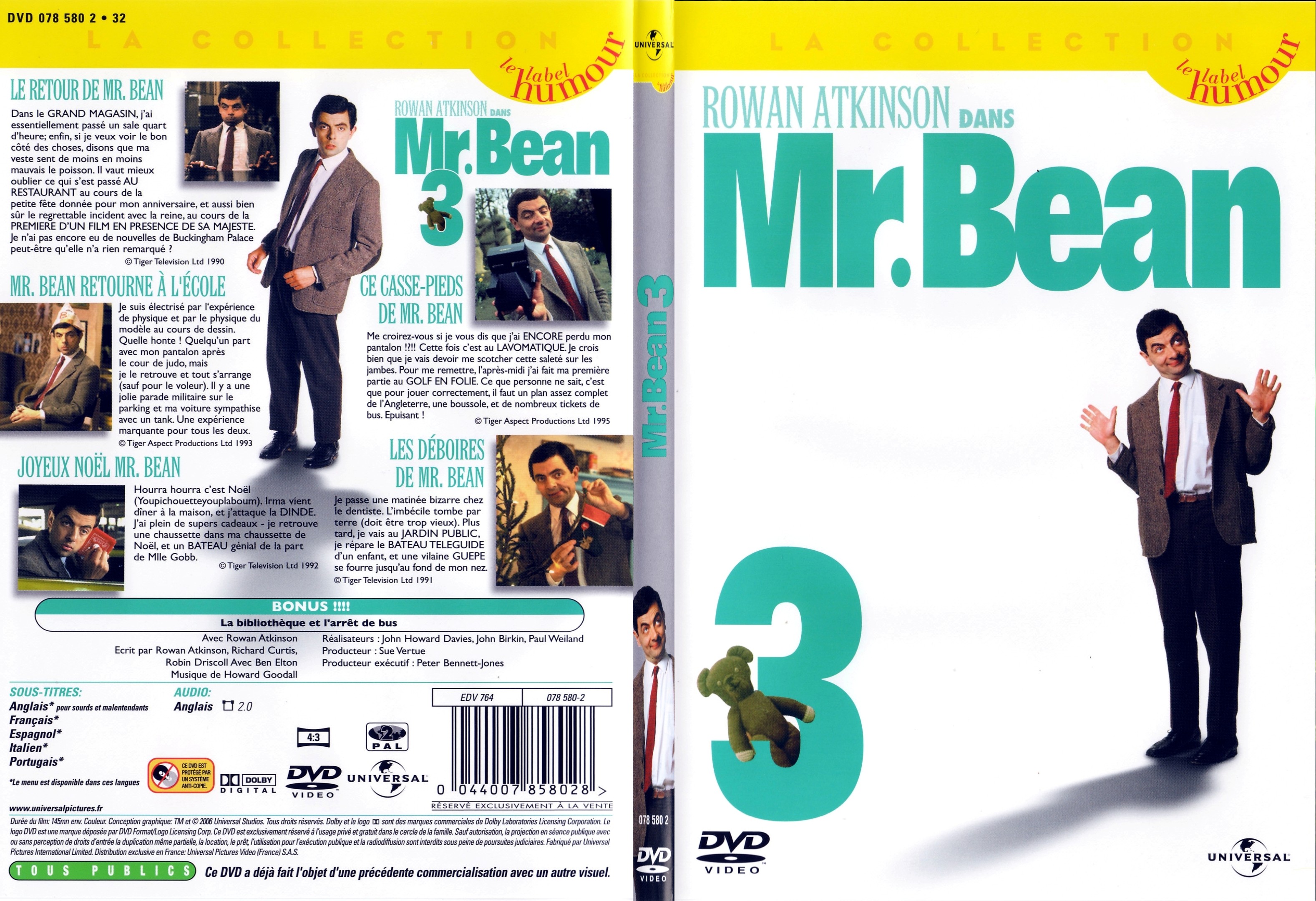 Jaquette DVD Mr Bean la srie vol 3 - SLIM