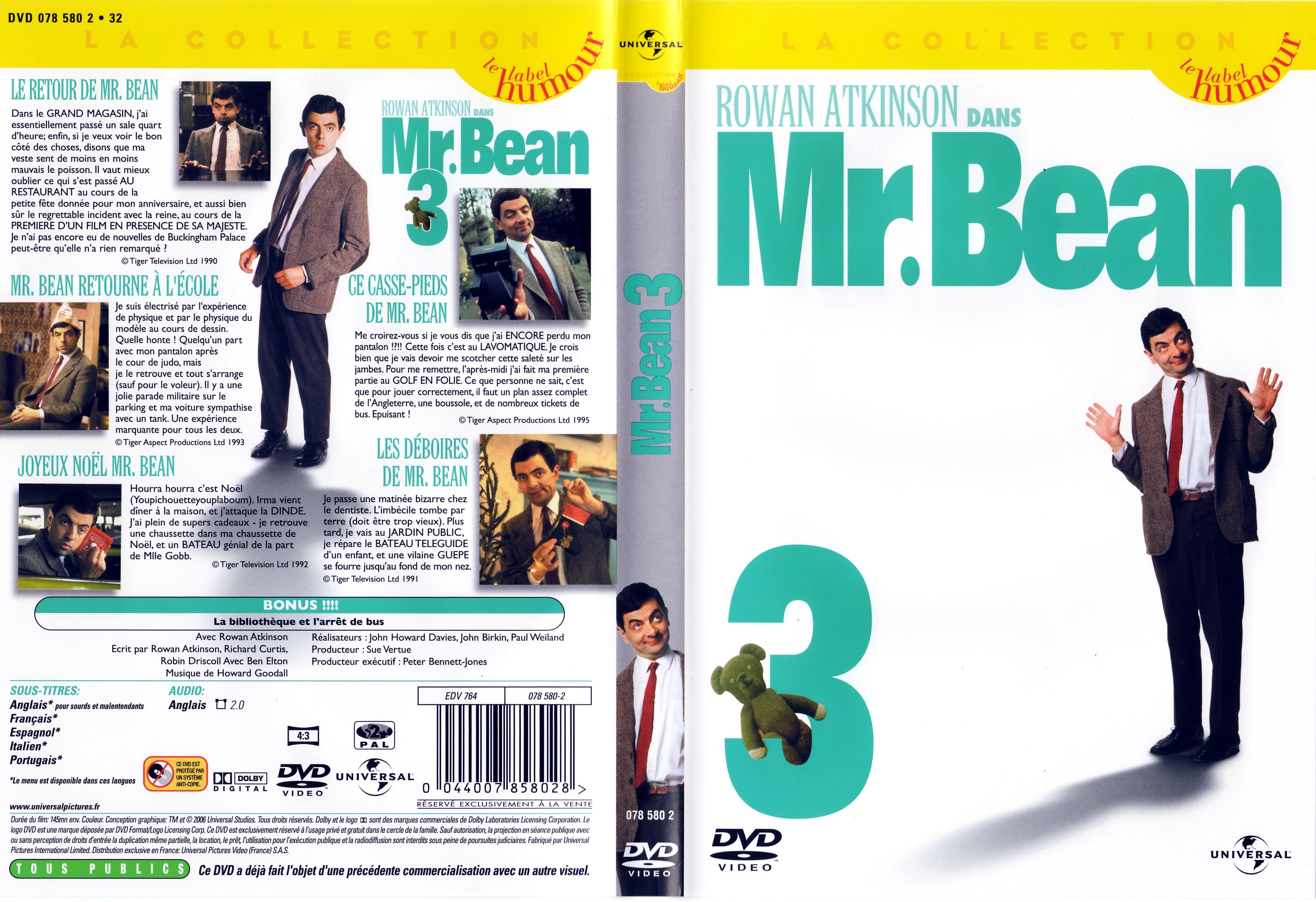 Jaquette DVD Mr Bean vol 3