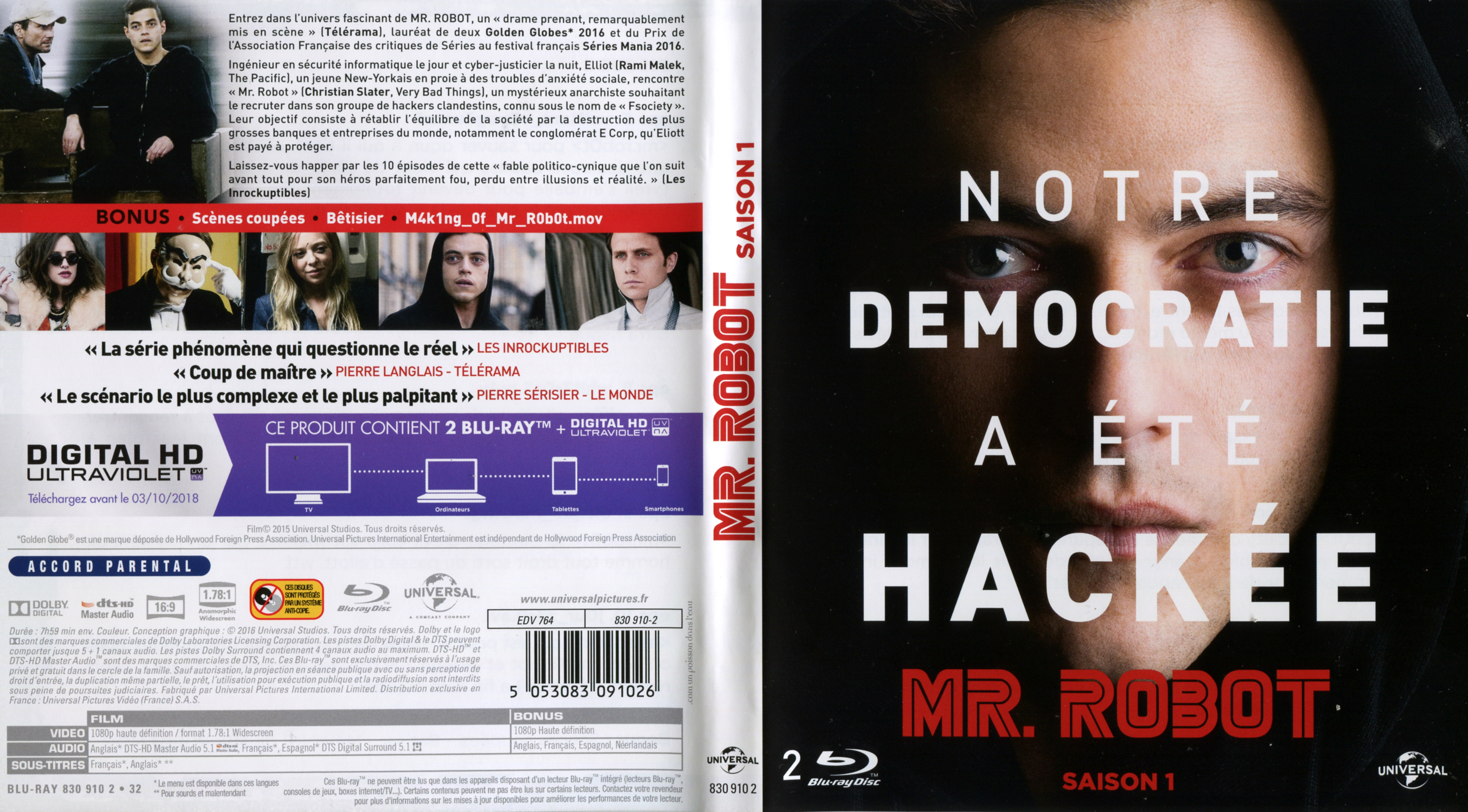 Jaquette DVD Mr Robot Saison 1 (BLU-RAY)