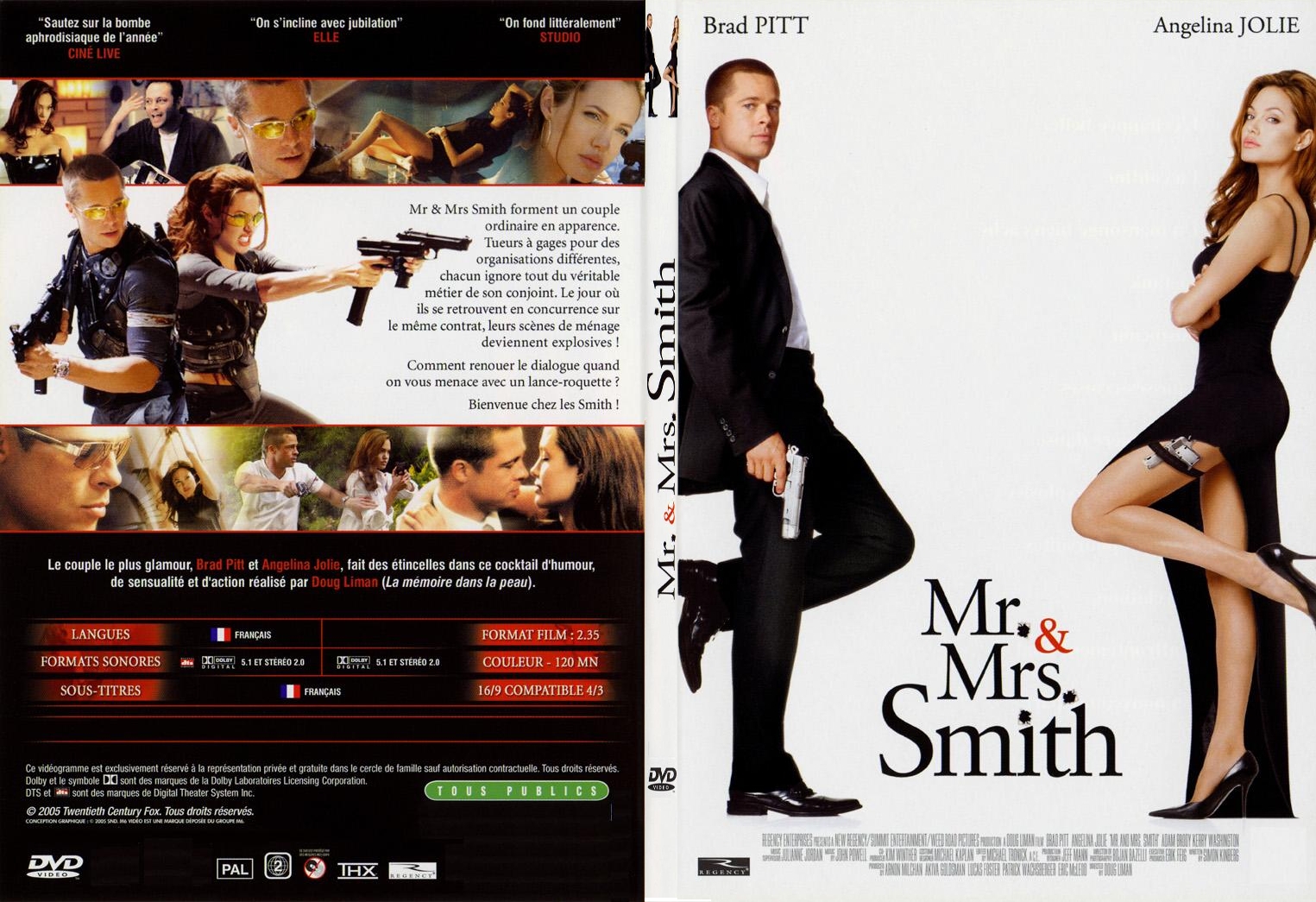 Jaquette DVD Mr et Mrs Smith - SLIM