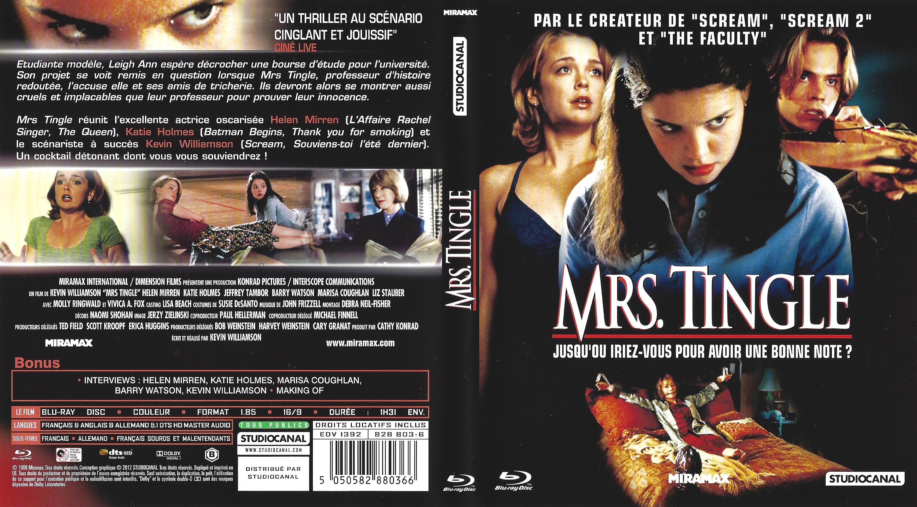 Jaquette DVD Mrs Tingle (BLU-RAY)