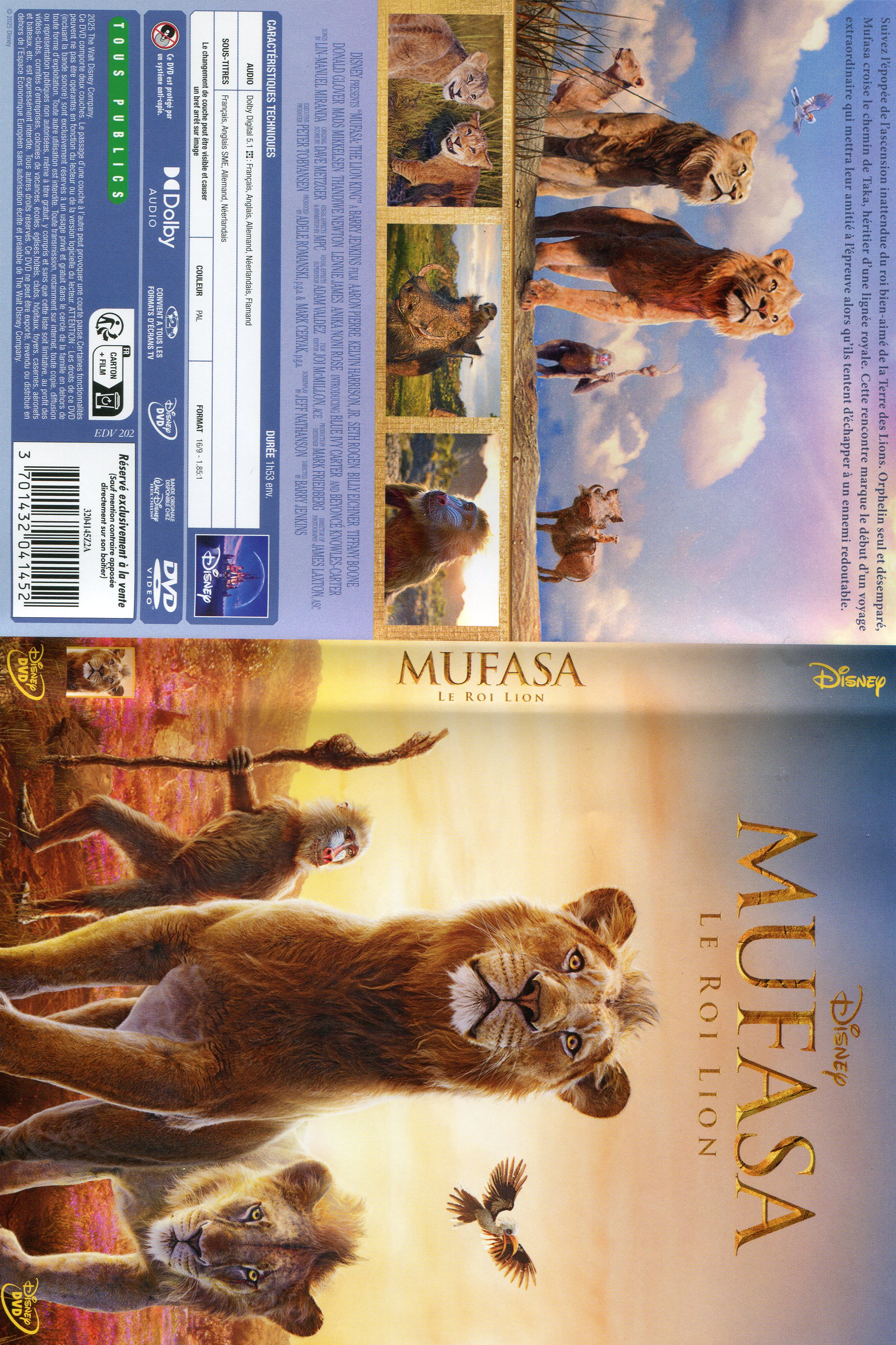 Jaquette DVD Mufasa Le Roi Lion