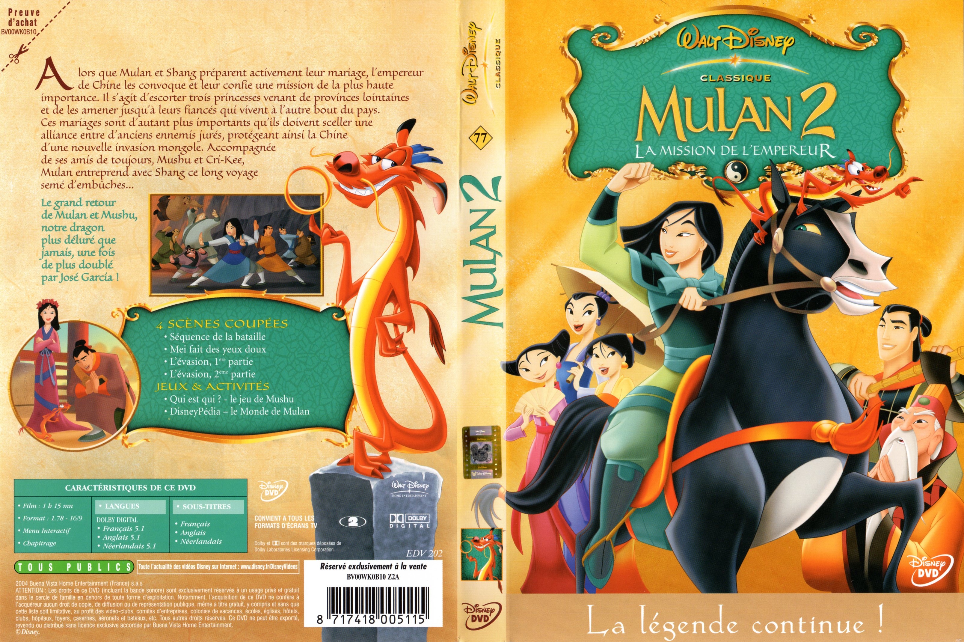 Jaquette DVD Mulan 2