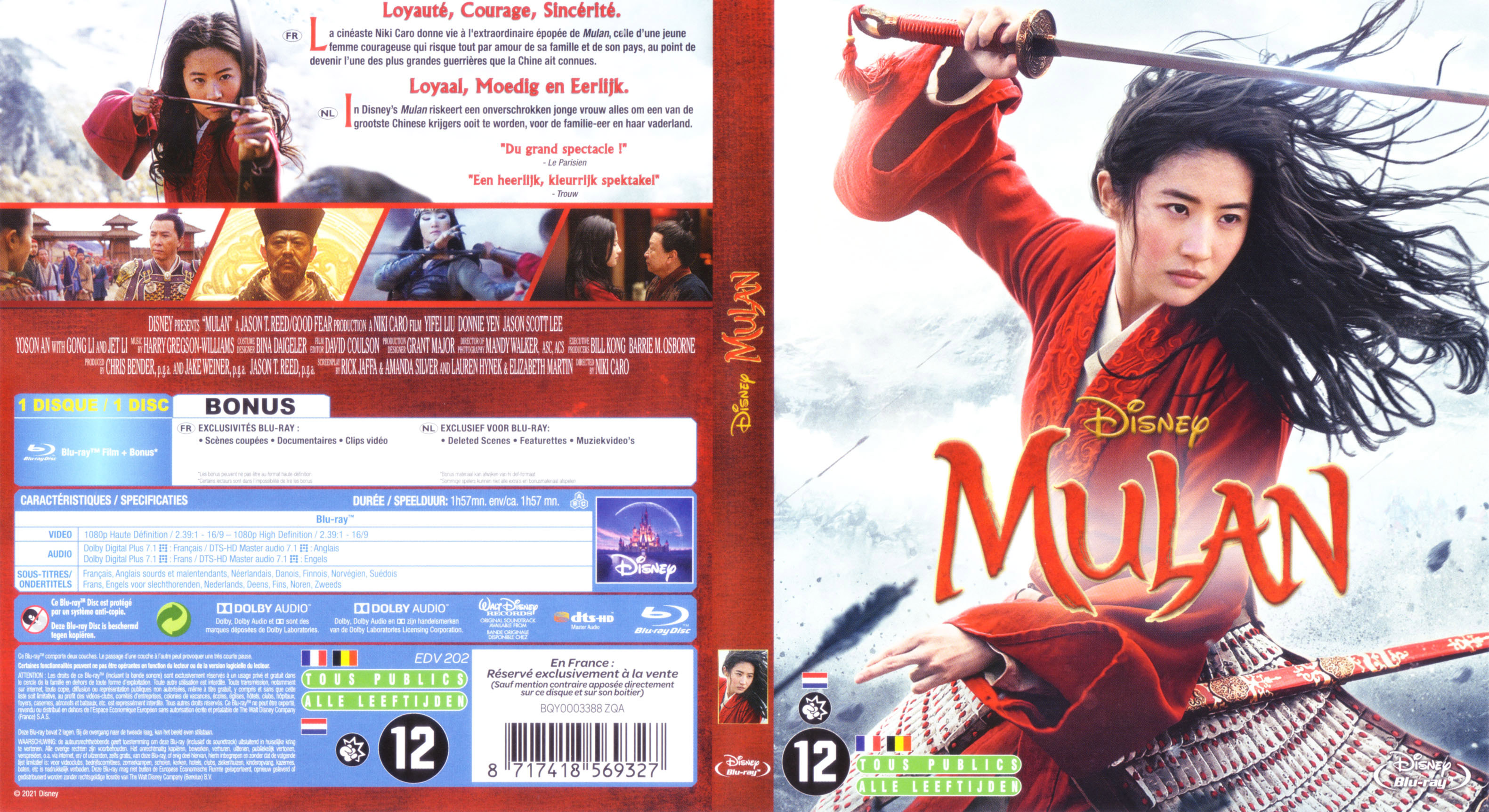 Jaquette DVD Mulan 2020 (BLU-RAY)