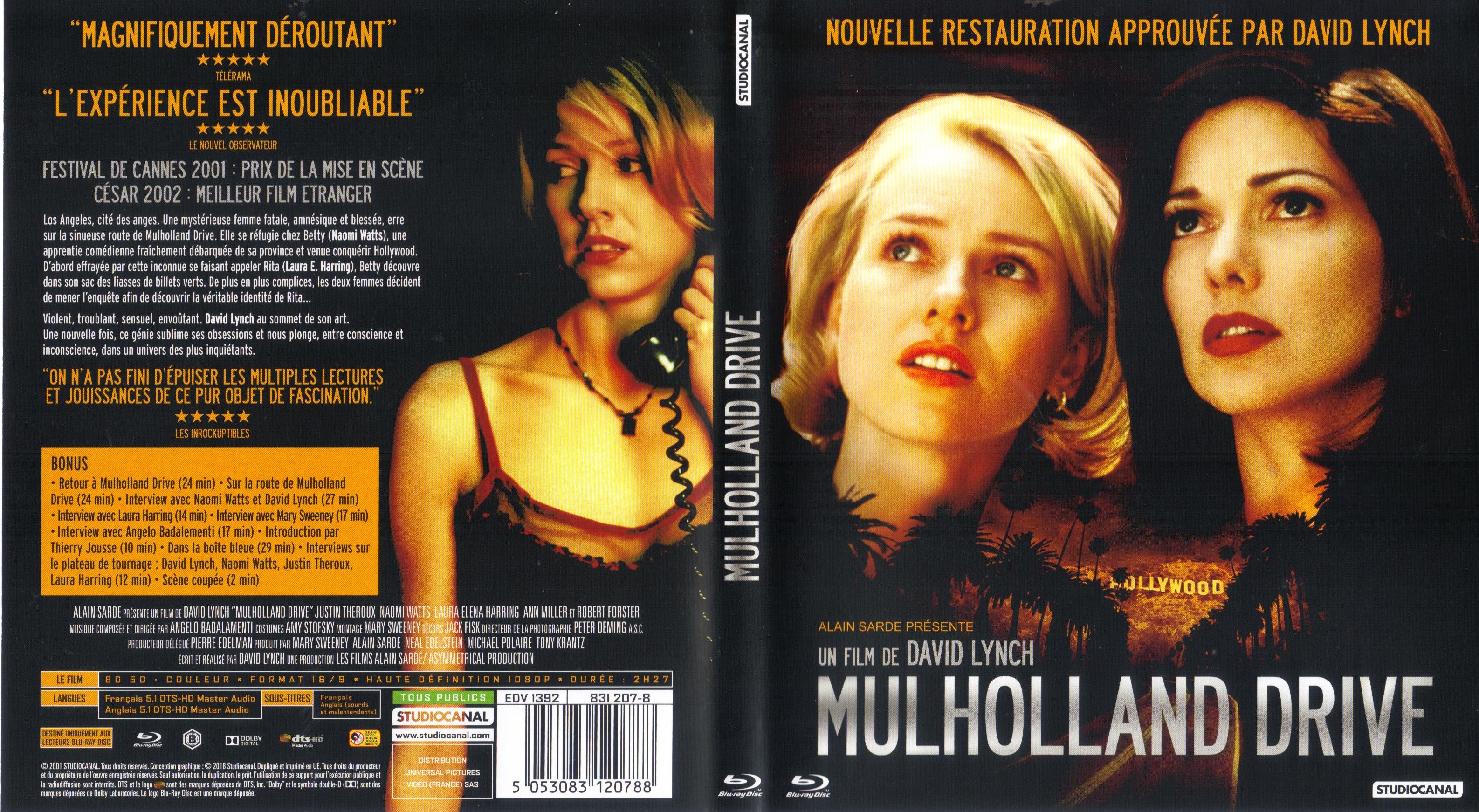 Jaquette DVD Mulholland drive (BLU-RAY) v2
