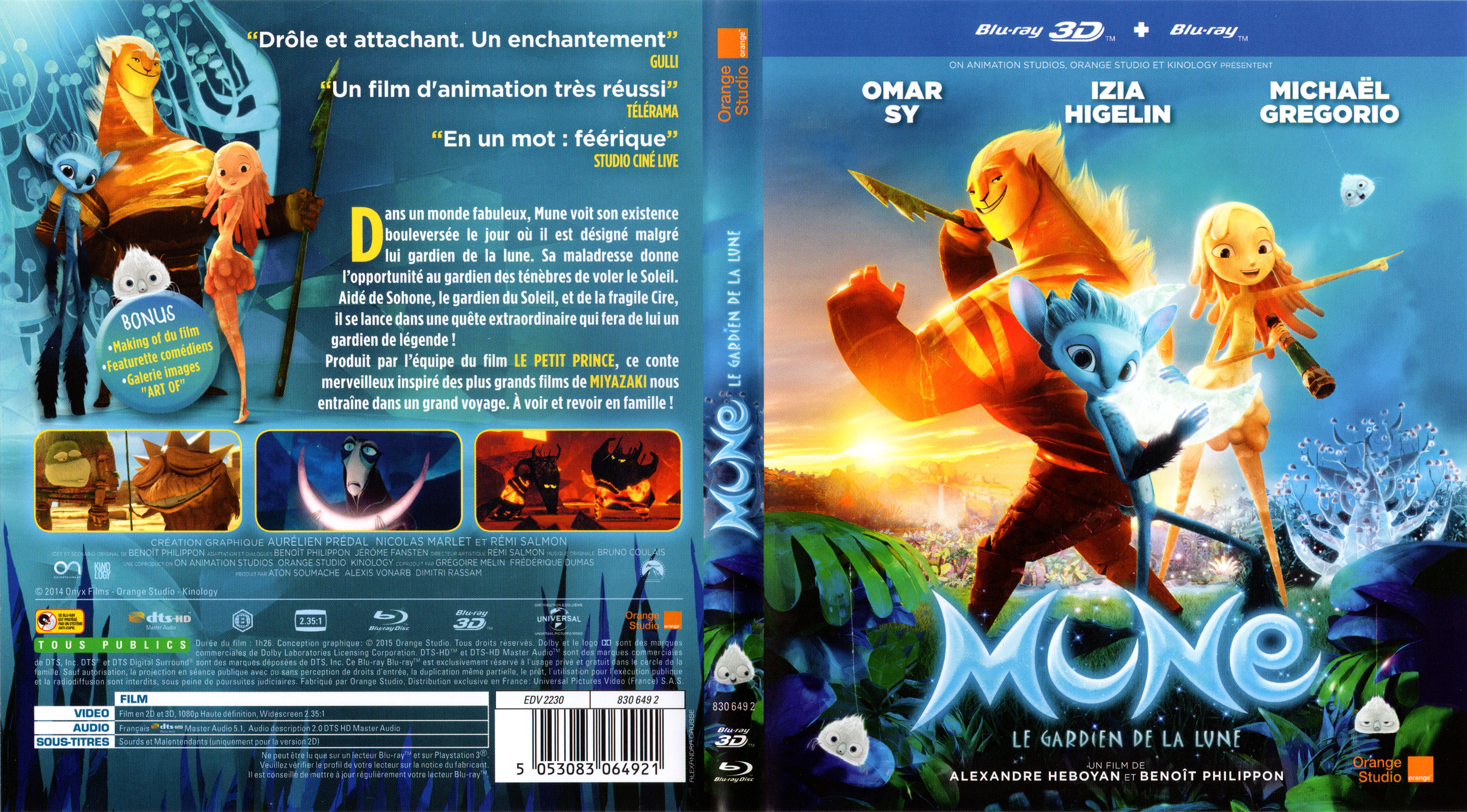 Jaquette DVD Mune le gardien de la lune 3D (BLU-RAY)