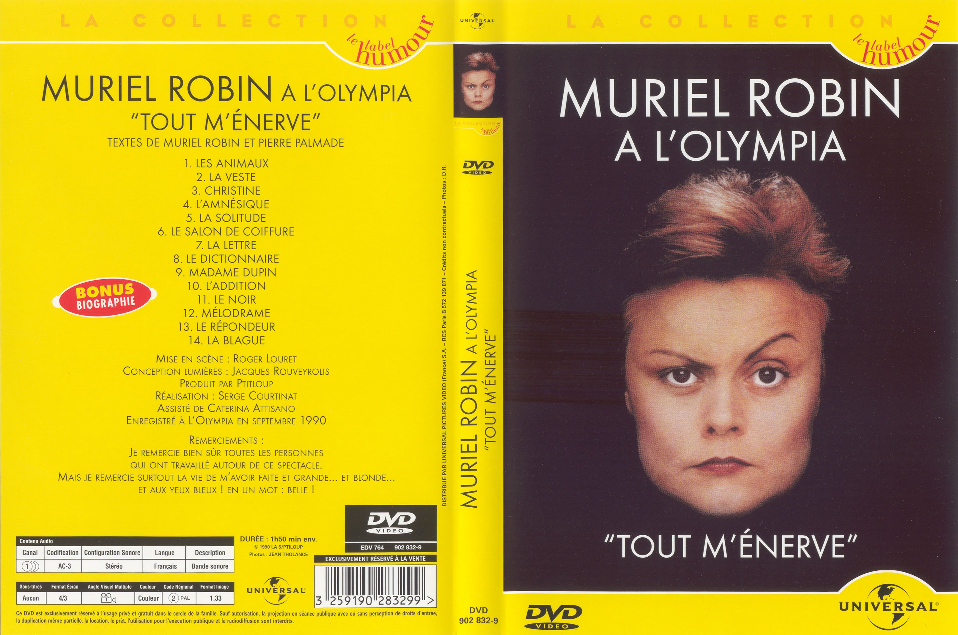 Jaquette DVD Muriel Robin  l