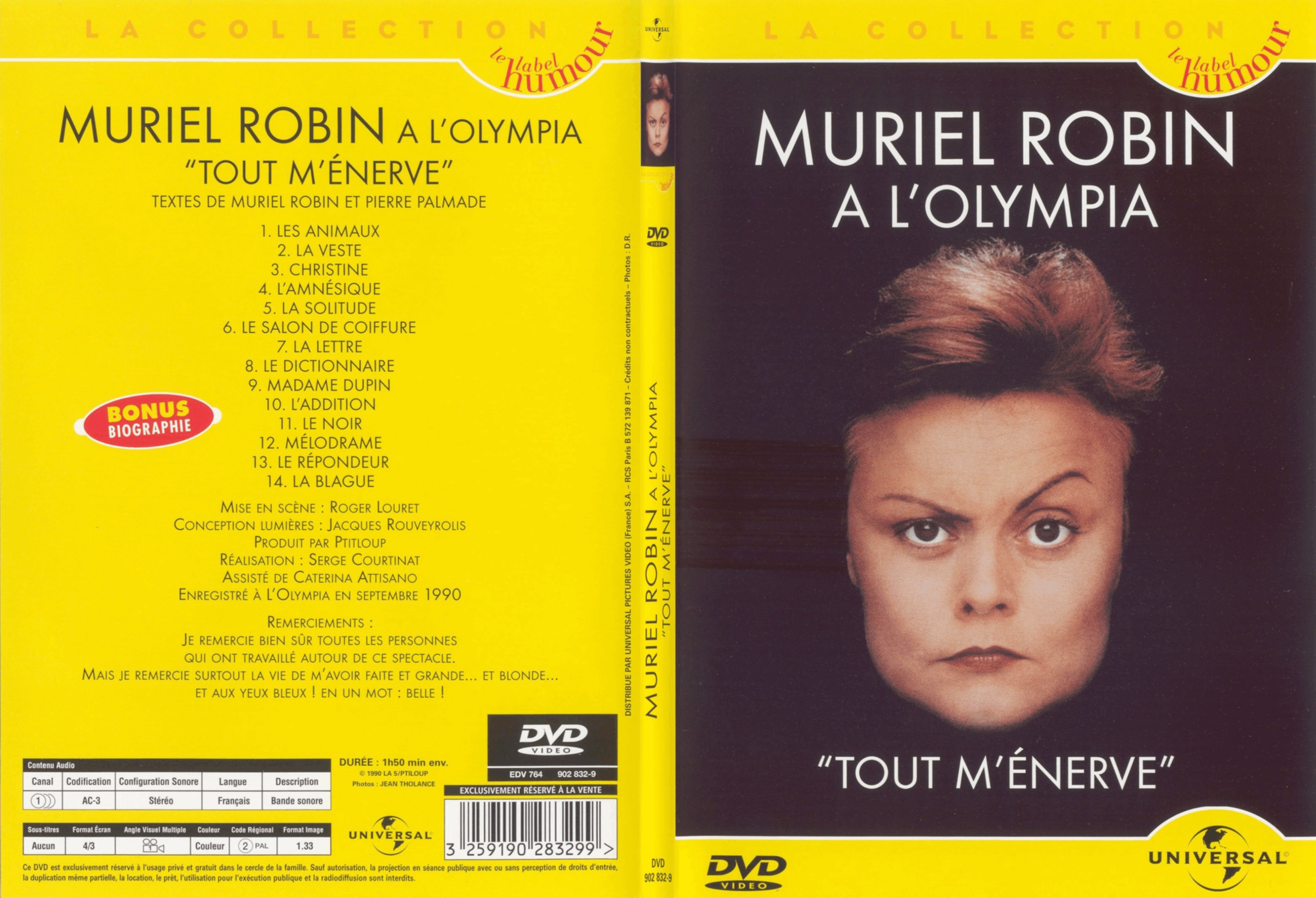 Jaquette DVD Muriel Robin  l