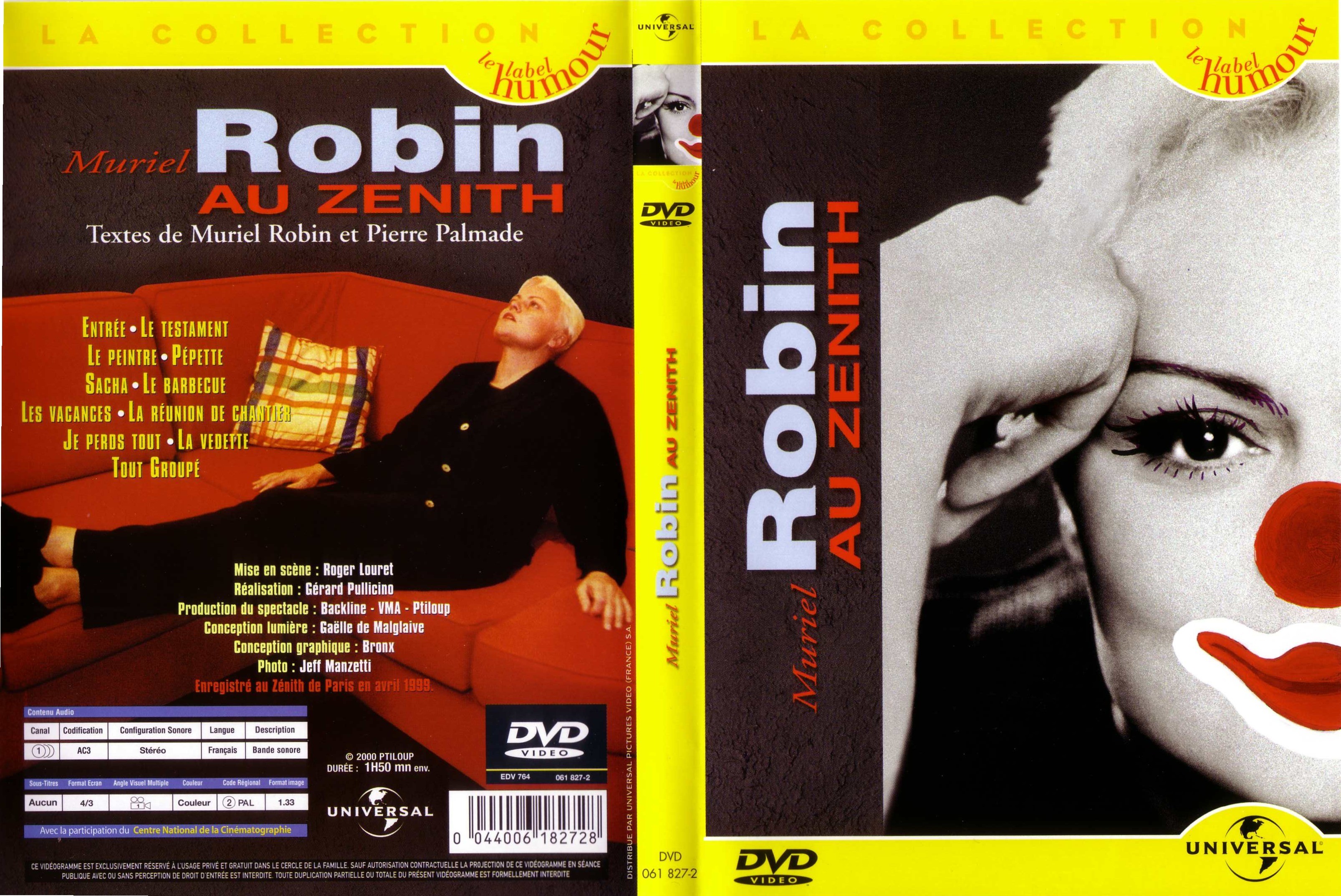 Jaquette DVD Muriel Robin au Zenith