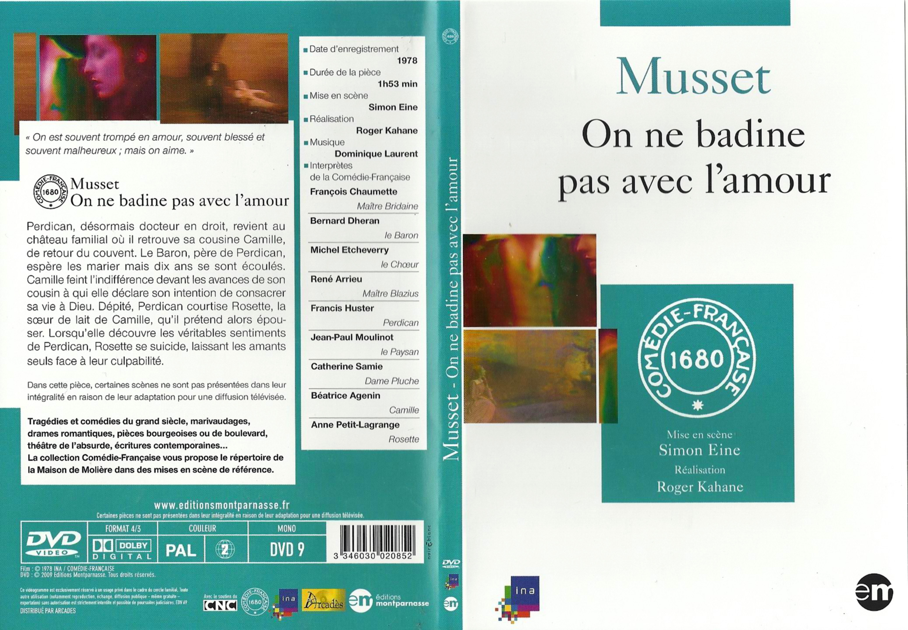 Jaquette DVD Musset - On ne badine pas avec l