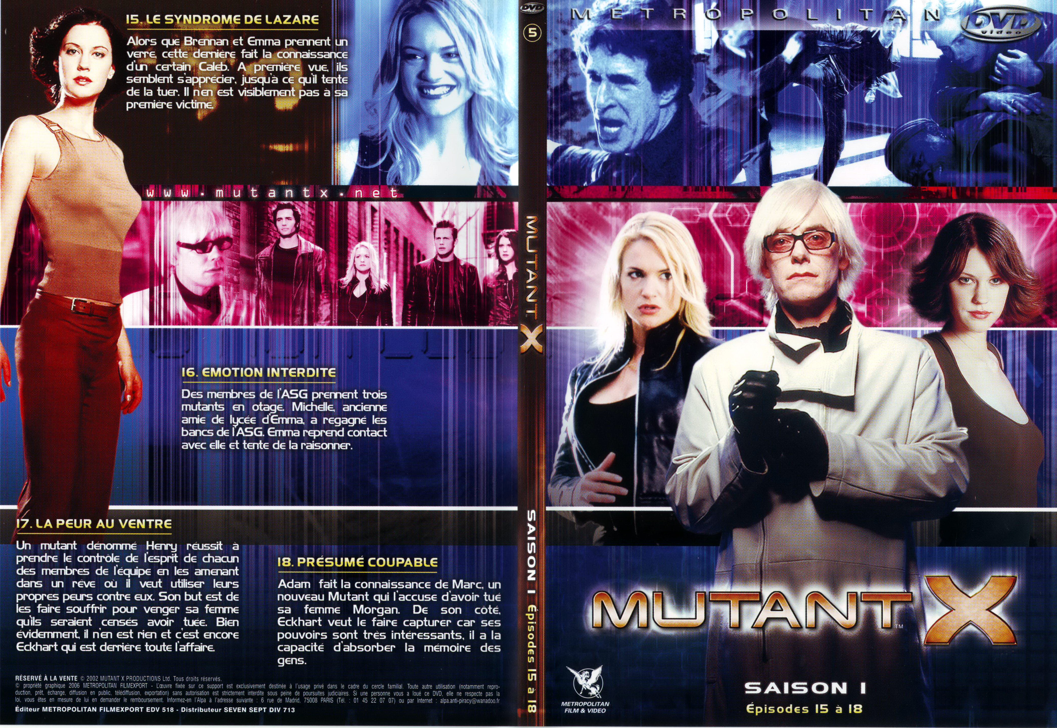 Jaquette DVD Mutant X saison 1 DVD 5