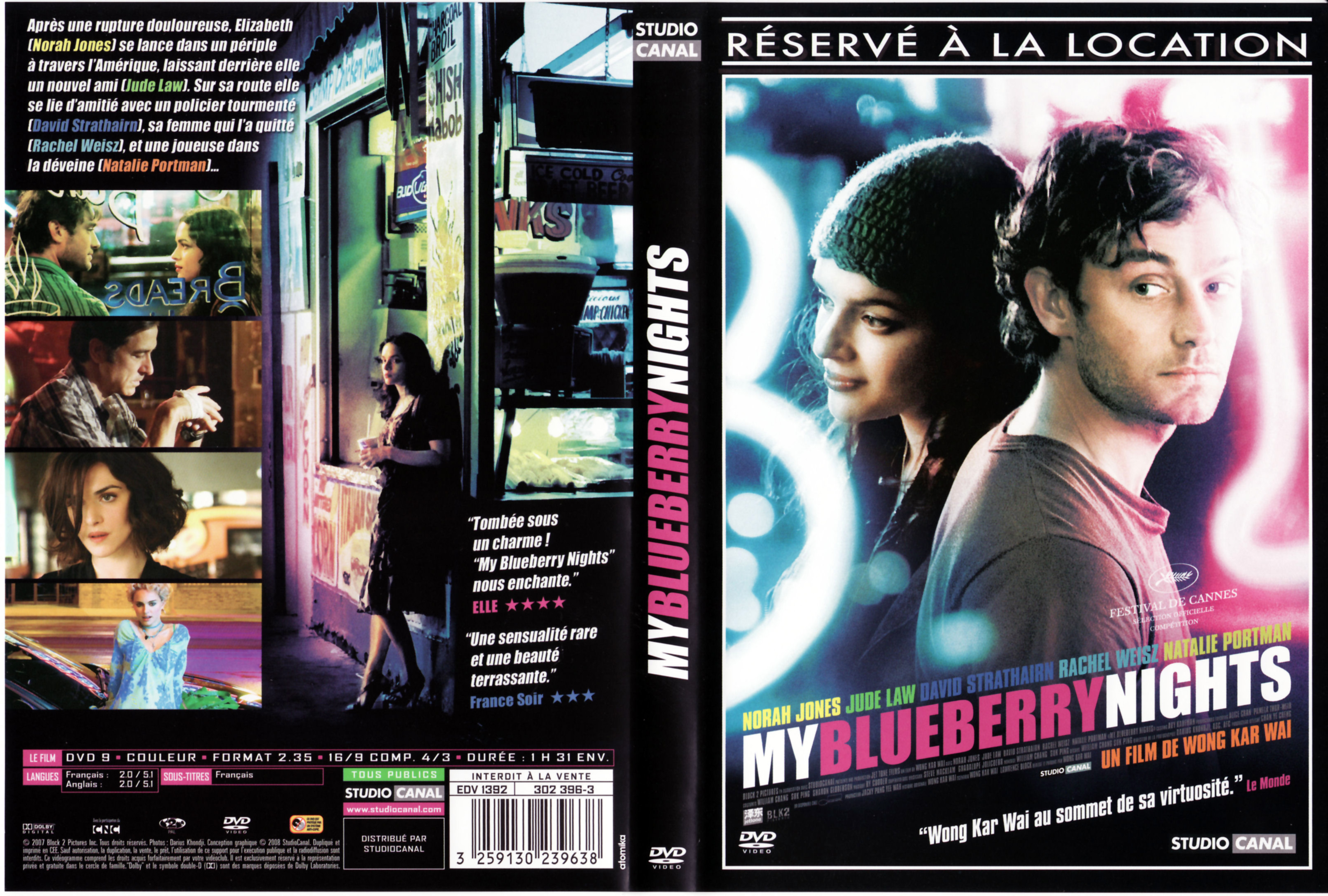 Jaquette DVD My blueberry nights