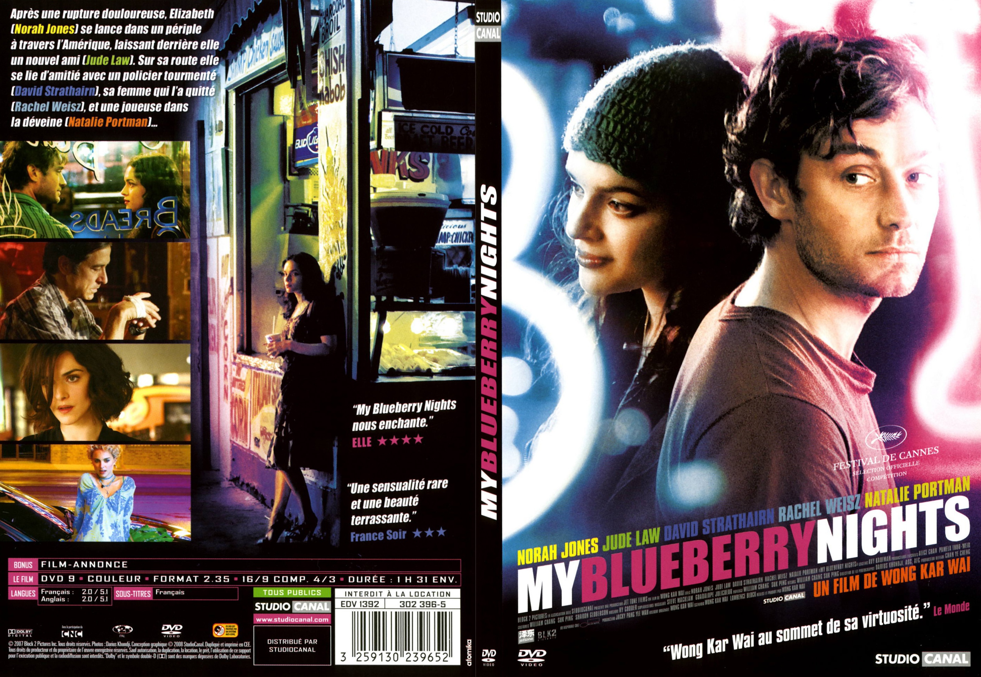 Jaquette DVD My blueberry nights - SLIM