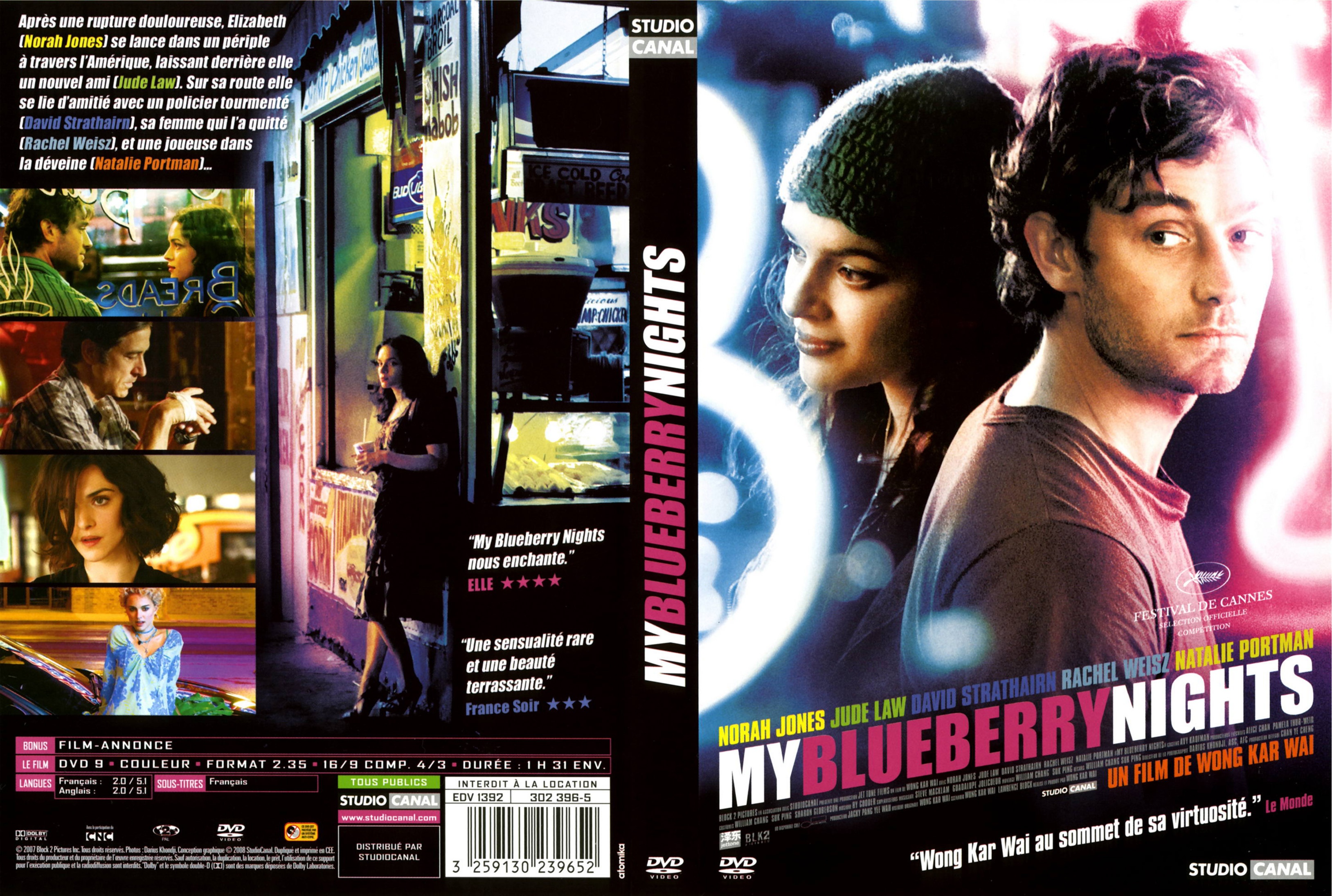 Jaquette DVD My blueberry nights v2
