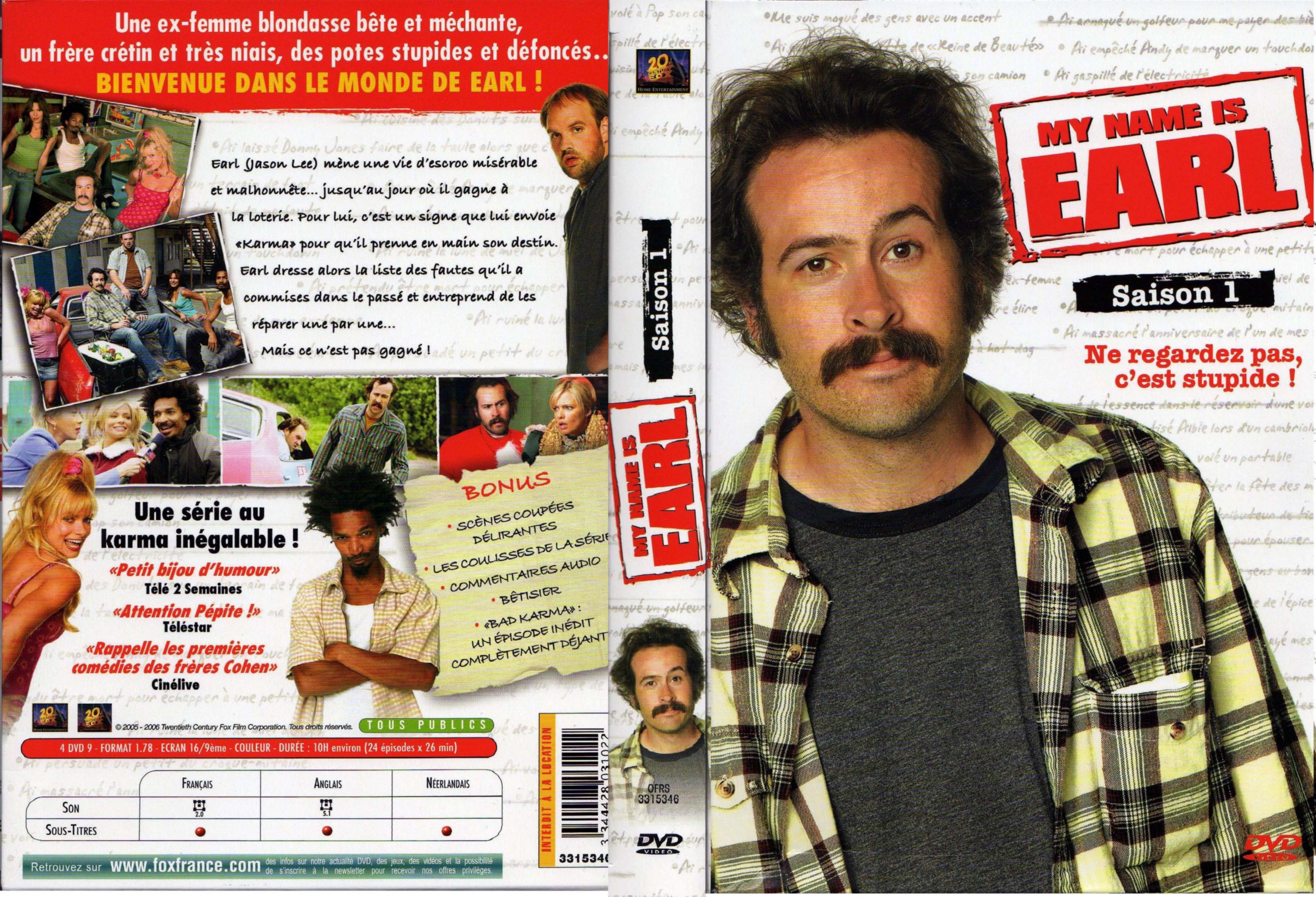 Jaquette DVD My name is Earl Saison 1 COFFRET