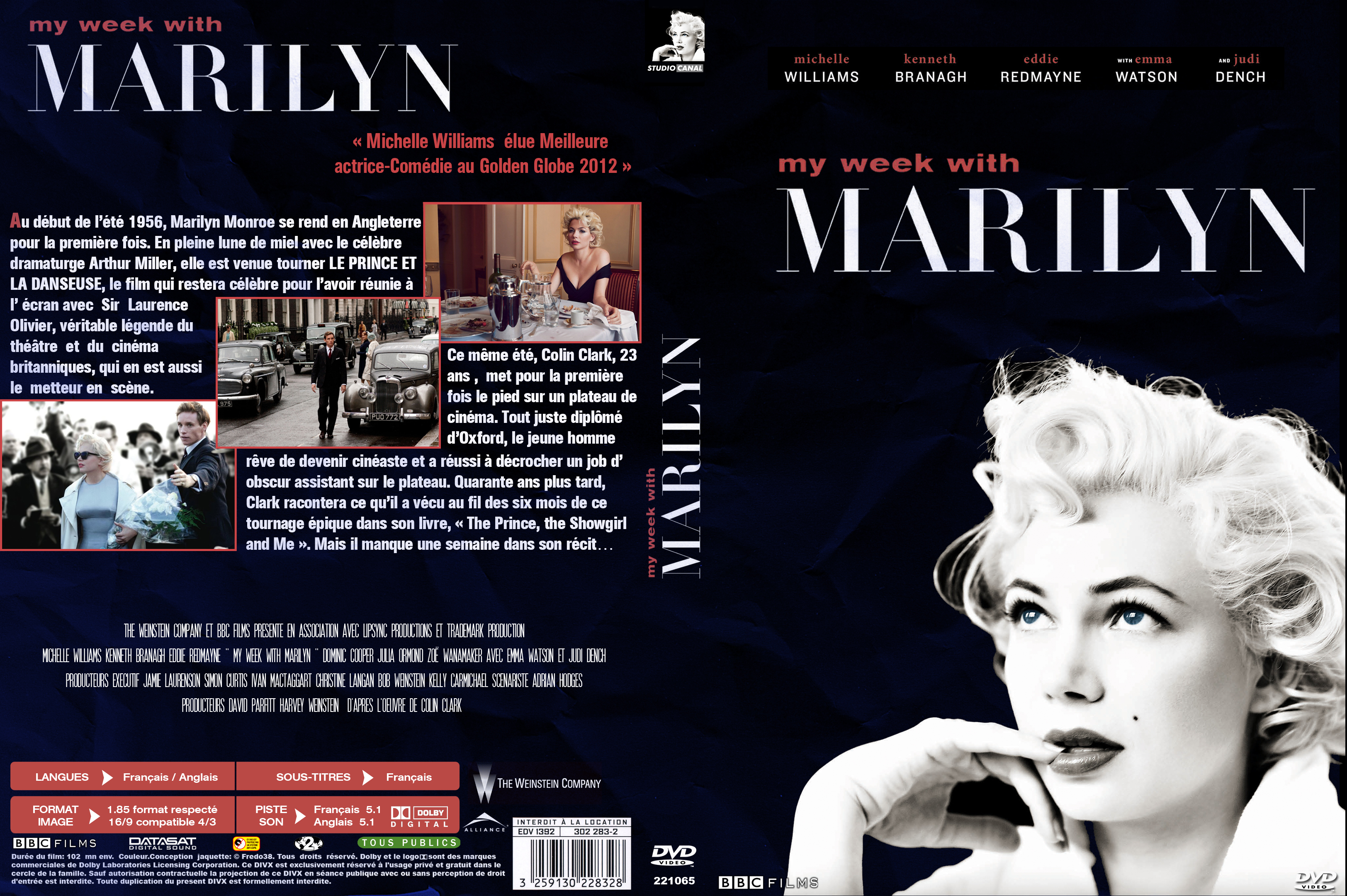 Jaquette DVD My week with marilyn custom