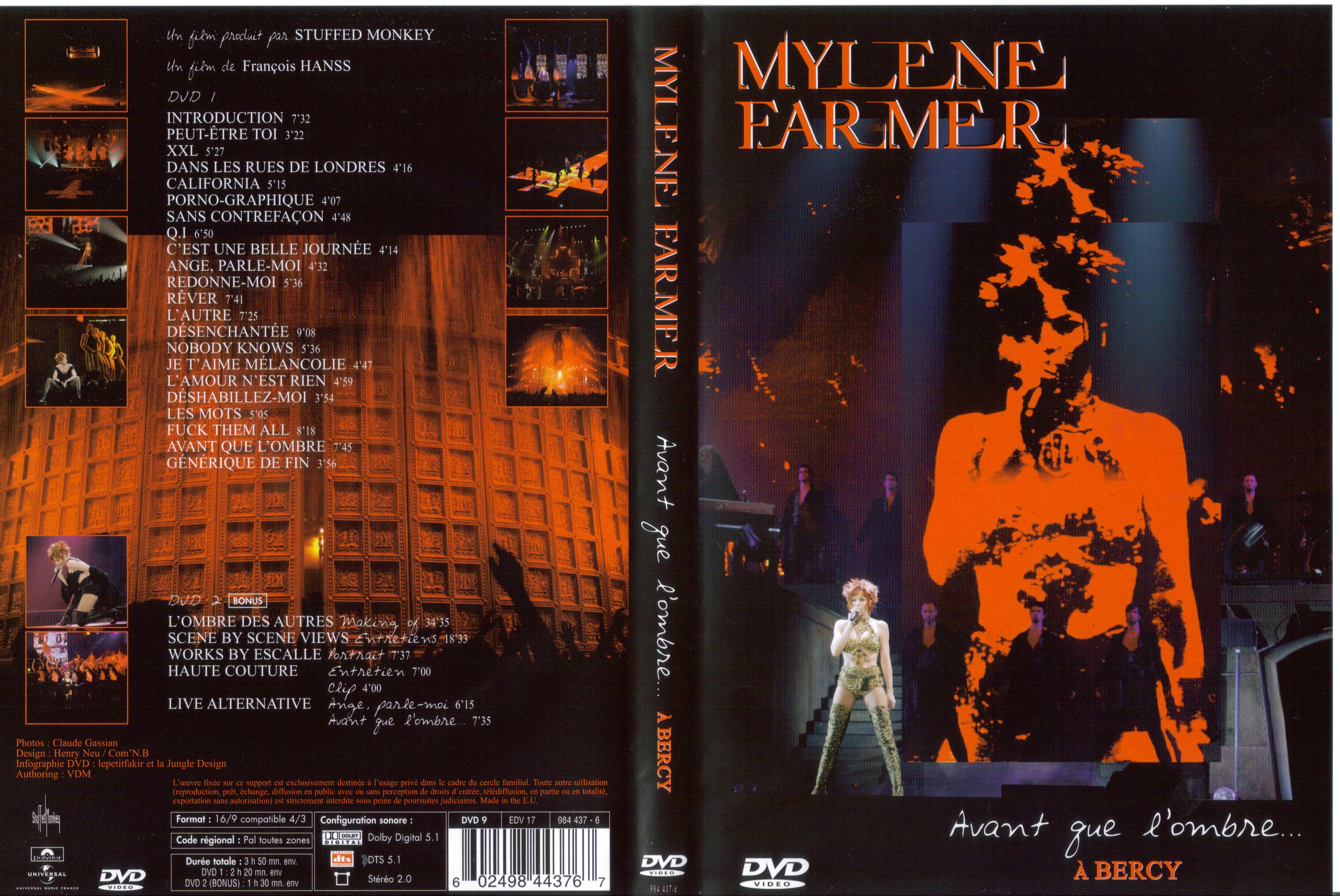 Jaquette DVD Mylene Farmer Bercy 2006 v2