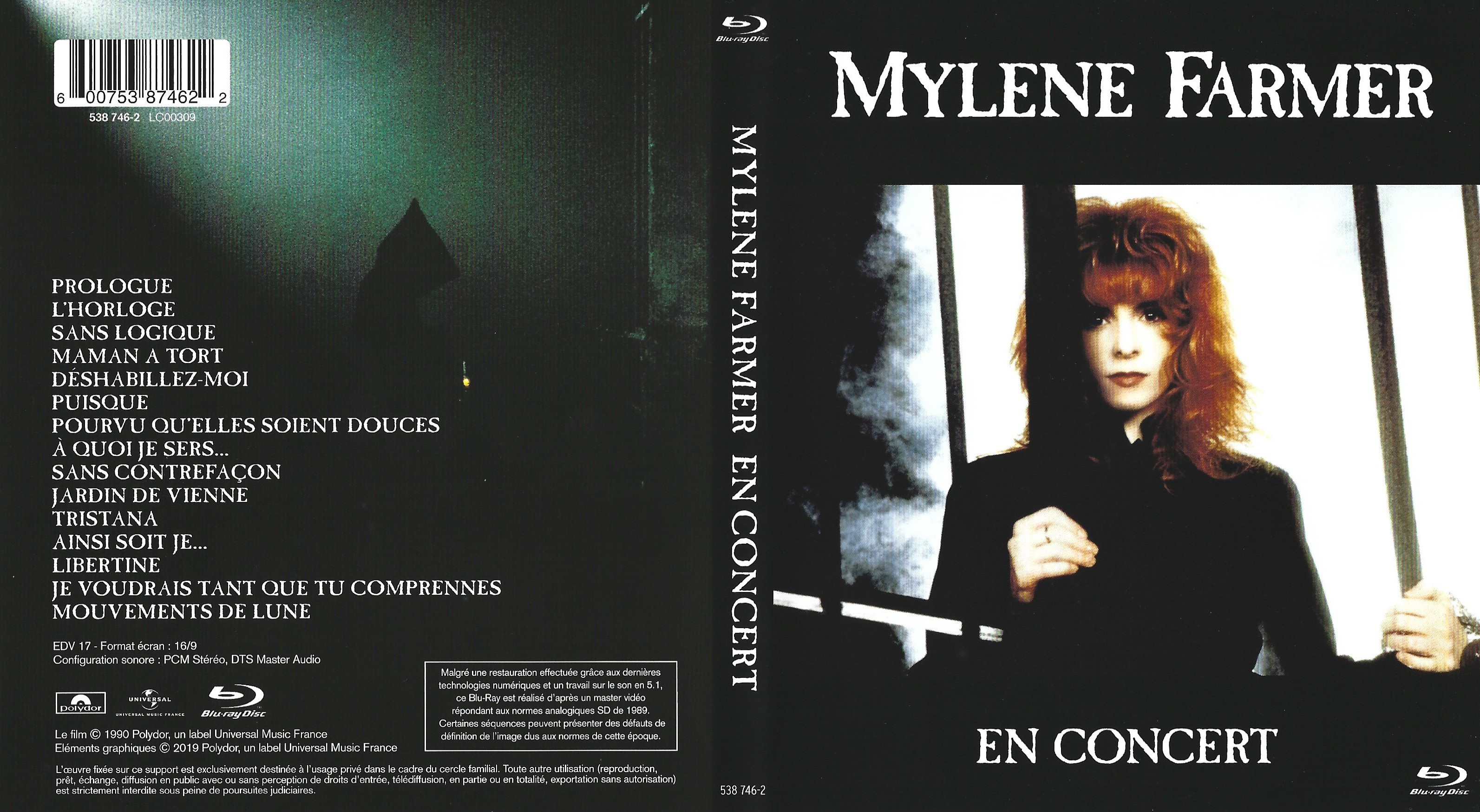 Jaquette DVD Mylene Farmer En Concert (BLU-RAY)