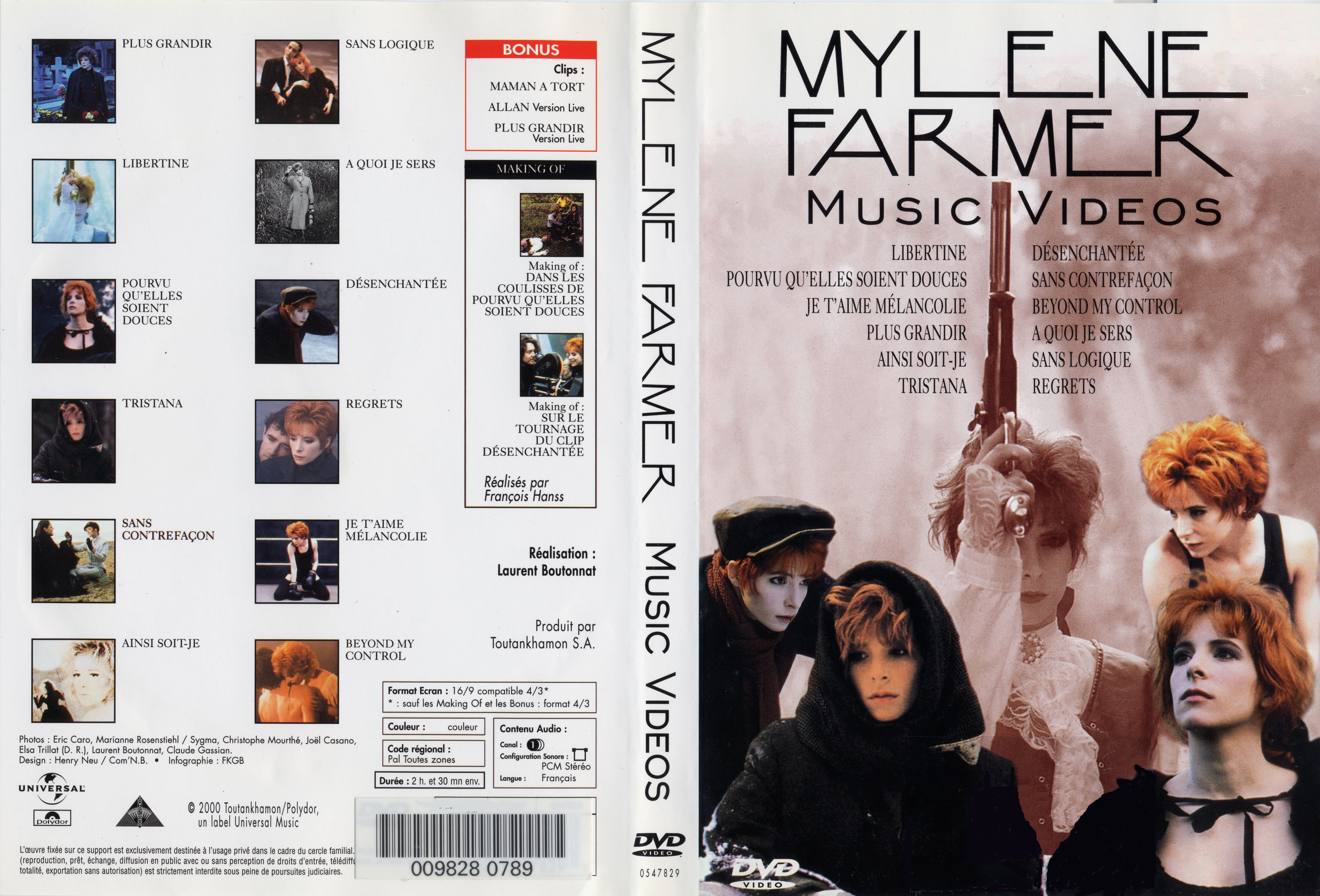 Jaquette DVD Mylene Farmer music video