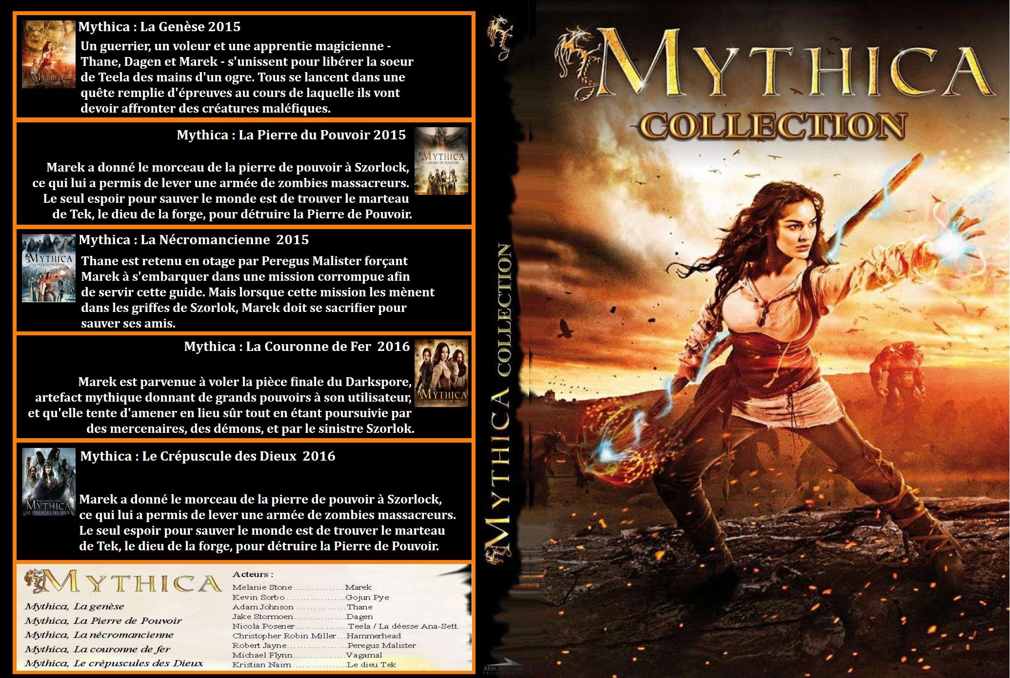Jaquette DVD Mythica Collection 5 films Custom 