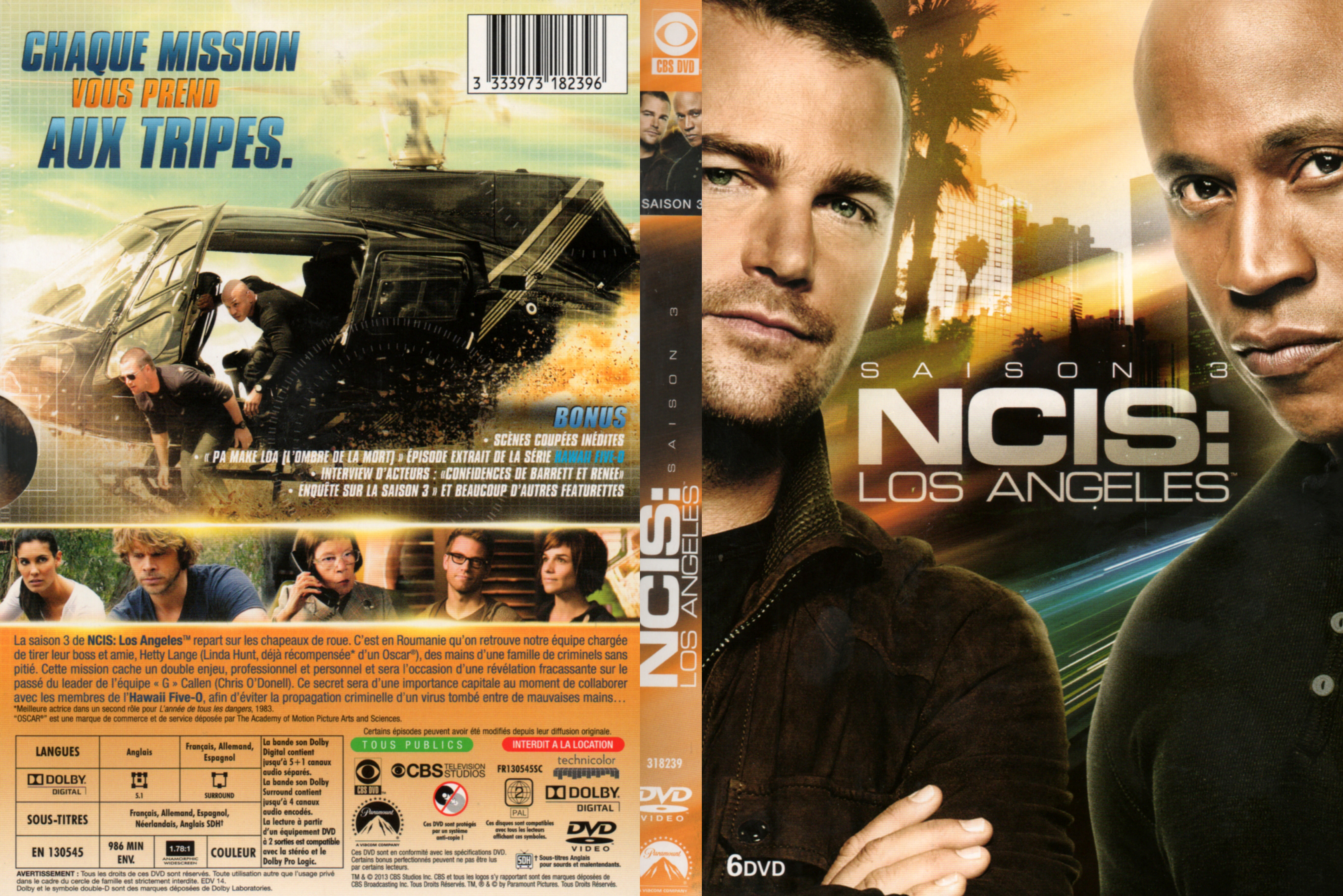 Jaquette DVD NCIS Los Angeles Saison 3 COFFRET