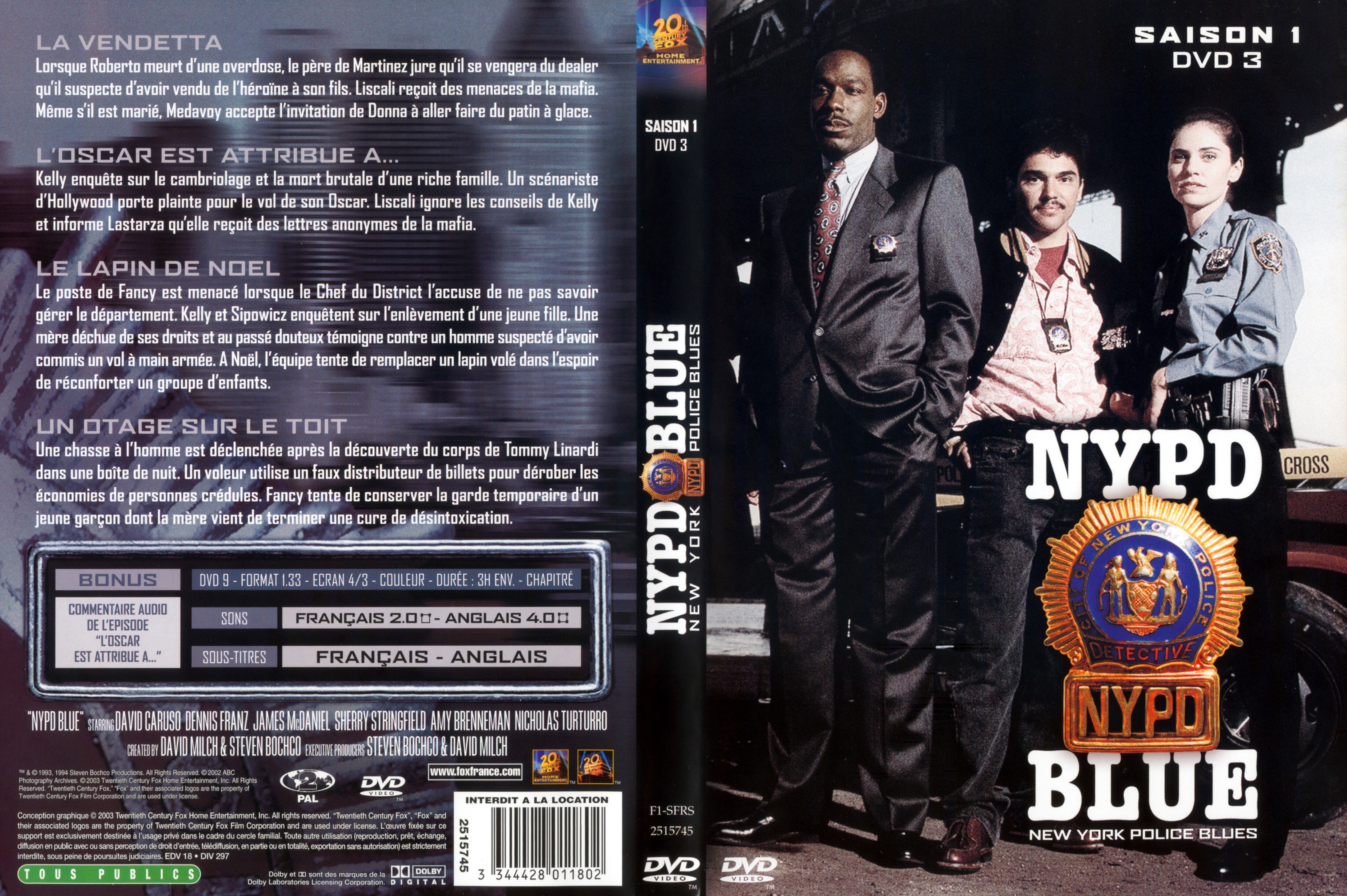 Jaquette DVD NYPD Blue saison 01 dvd 03