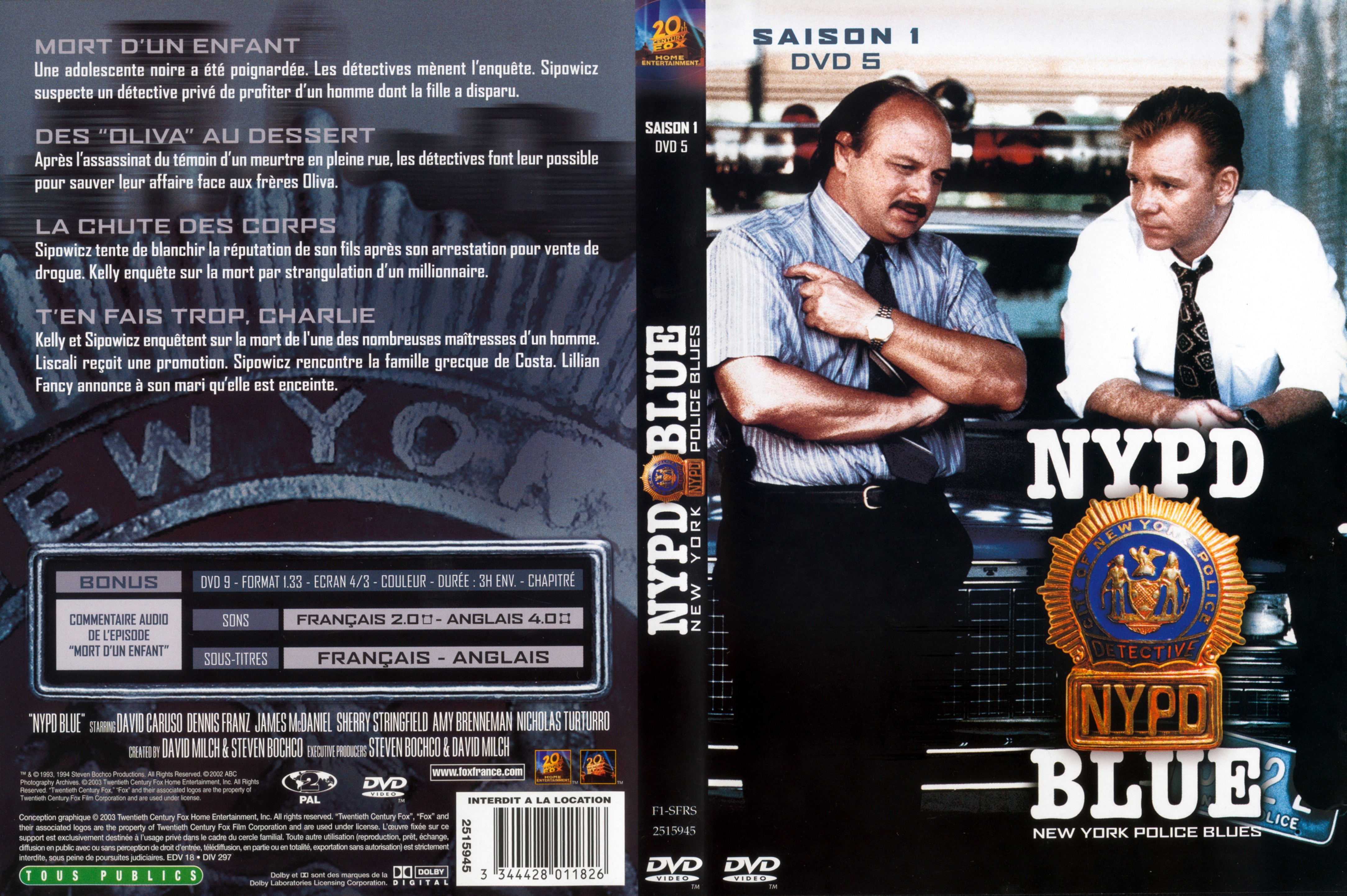 Jaquette DVD NYPD Blue saison 01 dvd 05