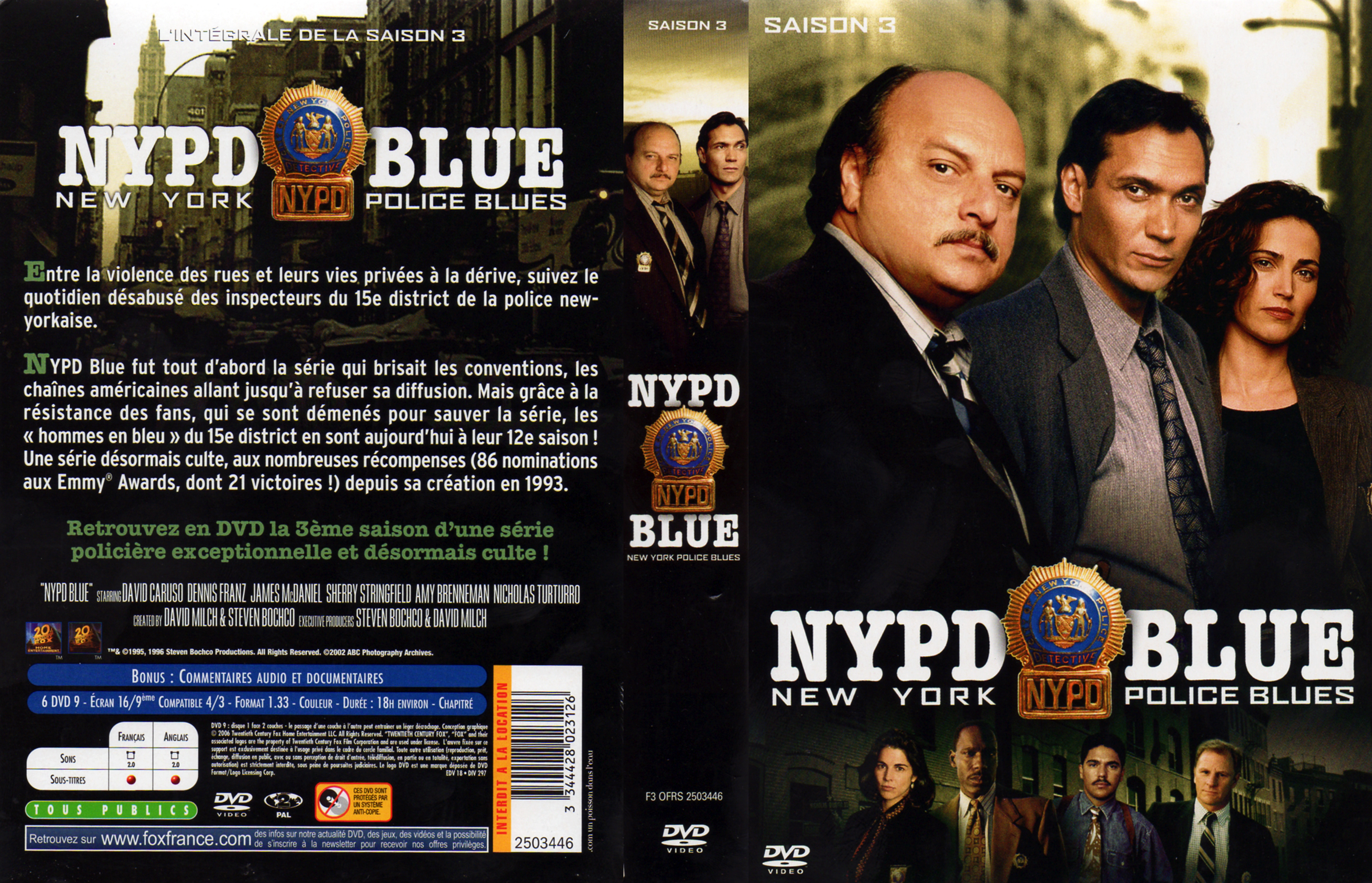 Jaquette DVD NYPD Blue saison 03 COFFRET