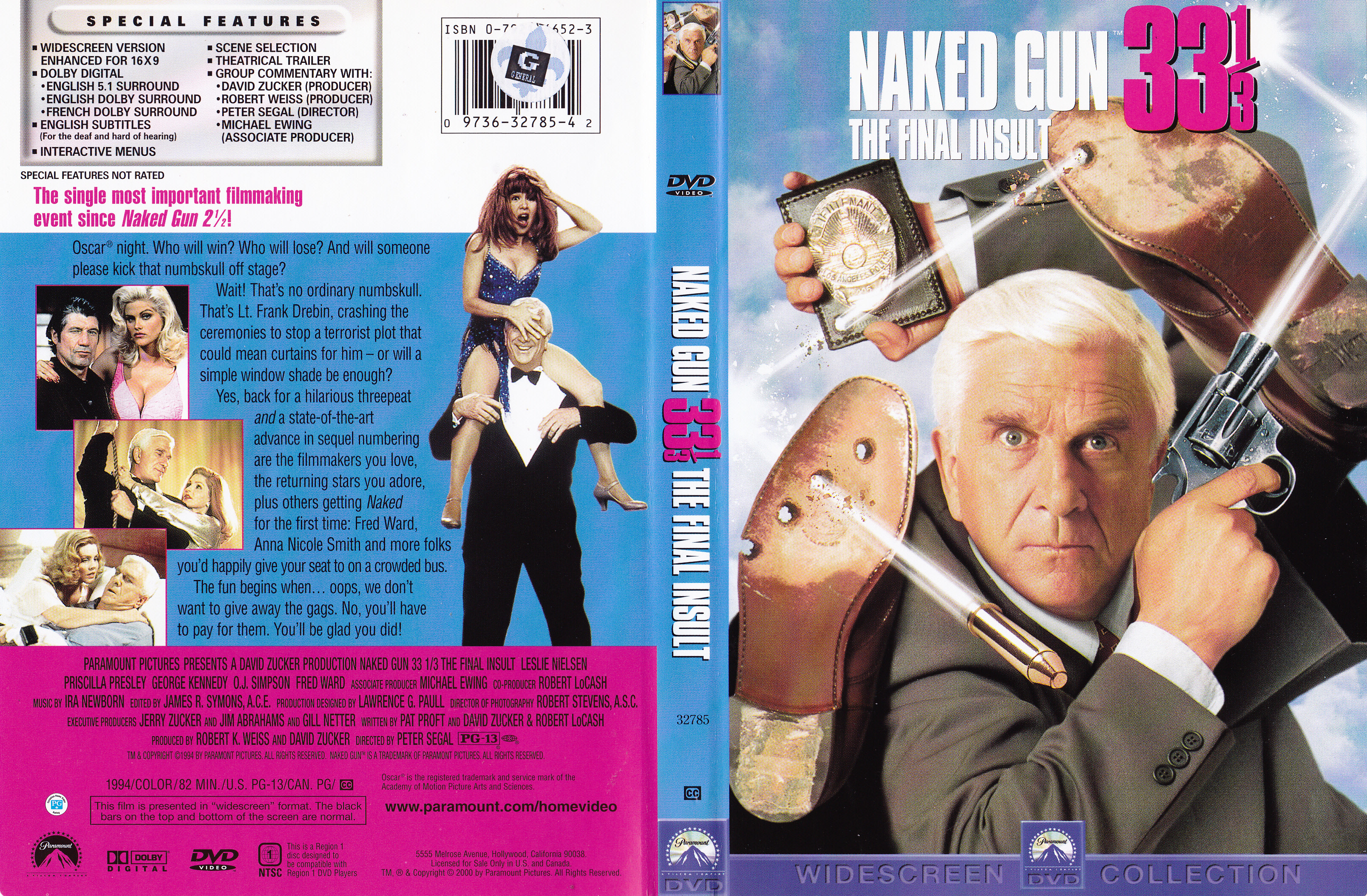 Jaquette DVD Naked gun 33 the final insult - Y a-t-il un flic pour sauver Hollywood (Canadienne)
