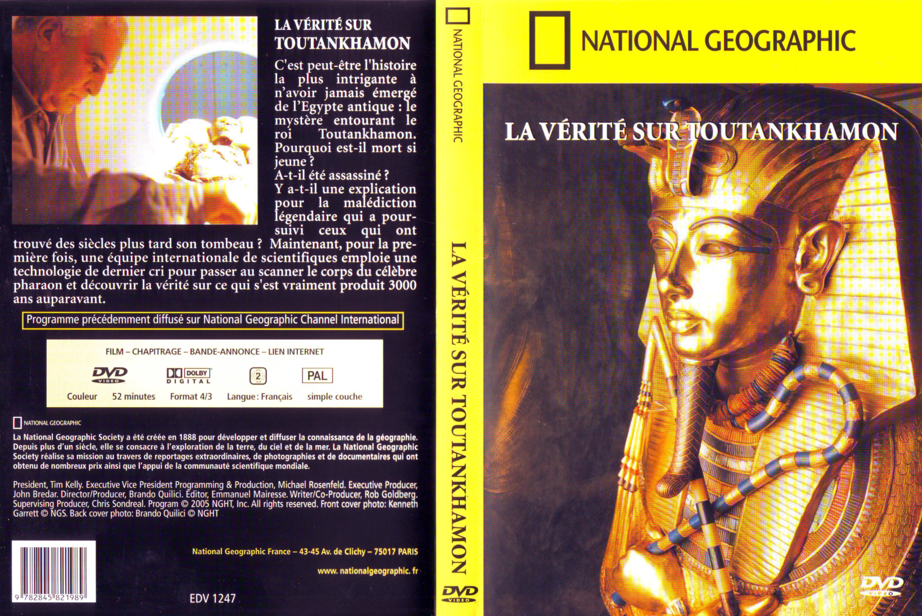 Jaquette DVD National Gographic - La vrit sur Toutankhamon
