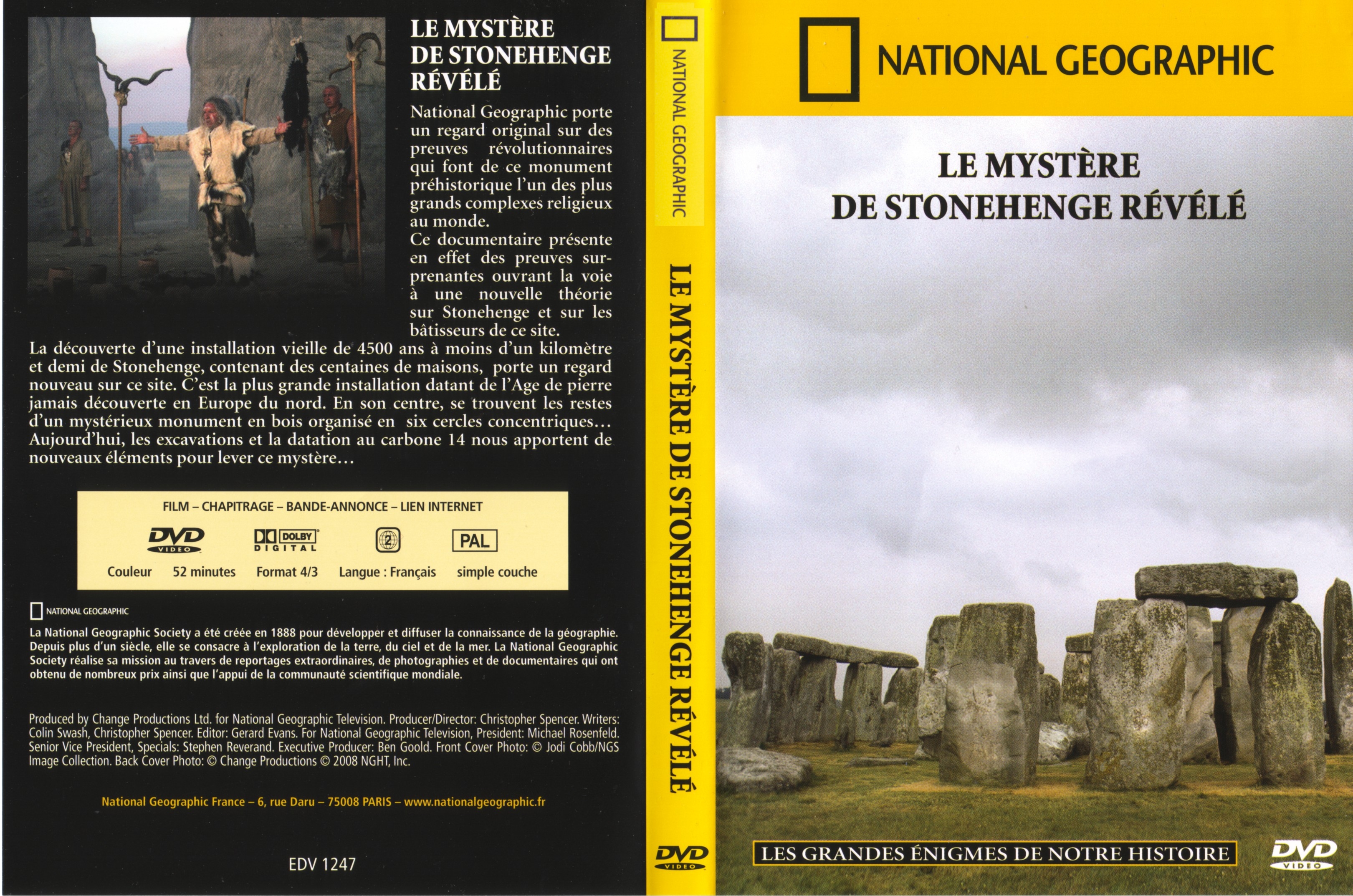 Jaquette DVD National Geographic - Le mystre de Stonehenge rvl