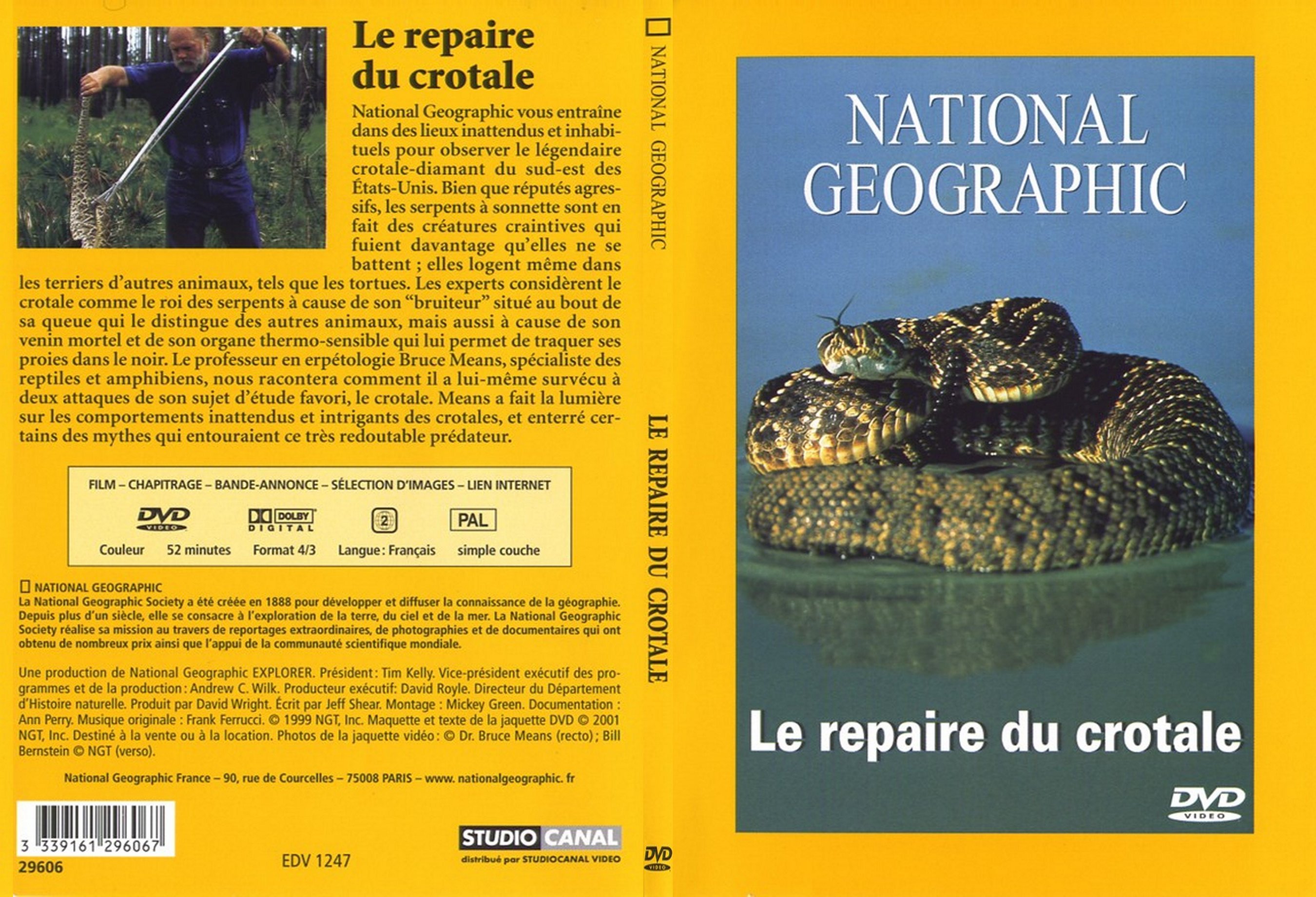 Jaquette DVD National Geographic - Le repaire du crotale - SLIM