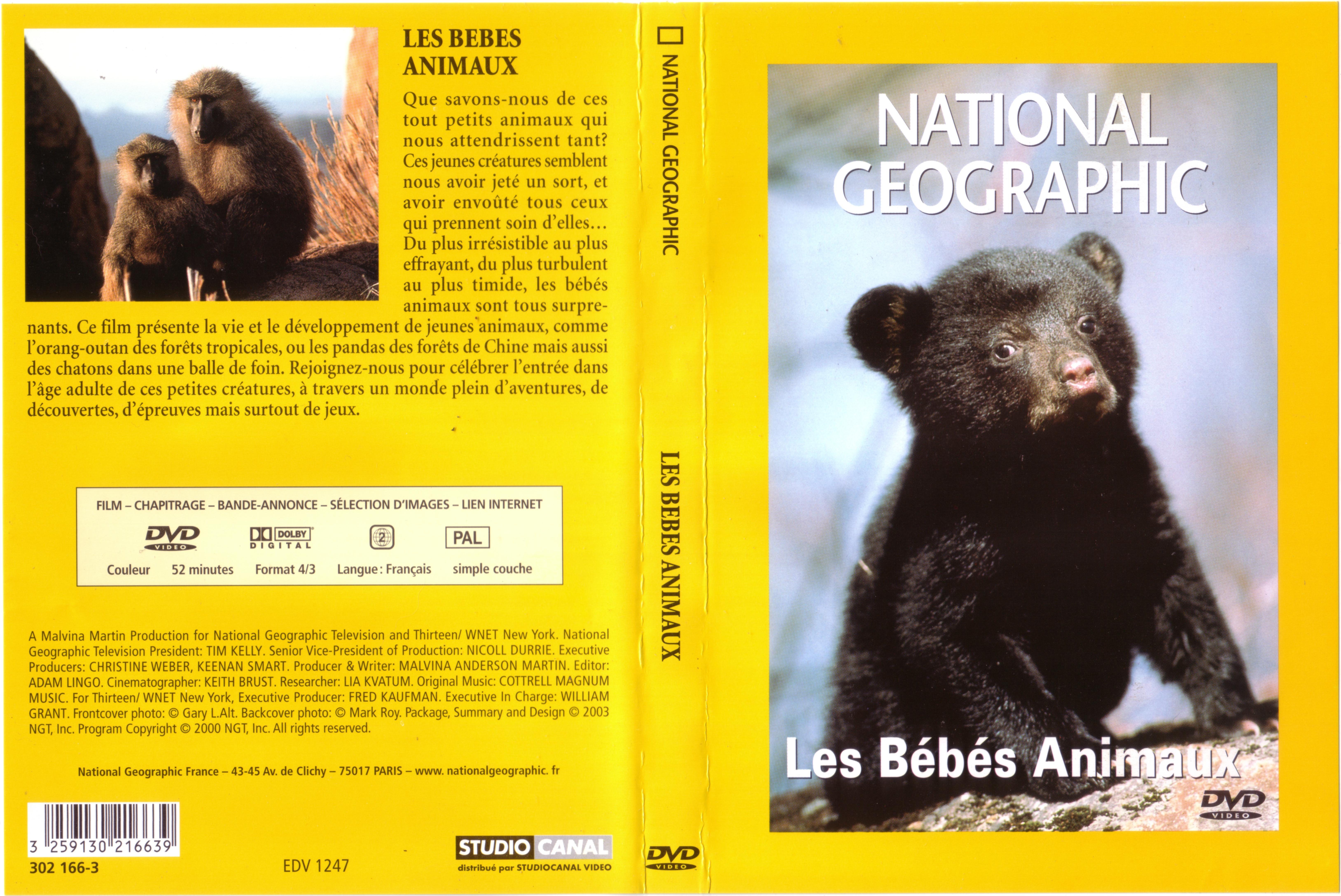 Jaquette DVD National Geographic - Les bbs animeaux